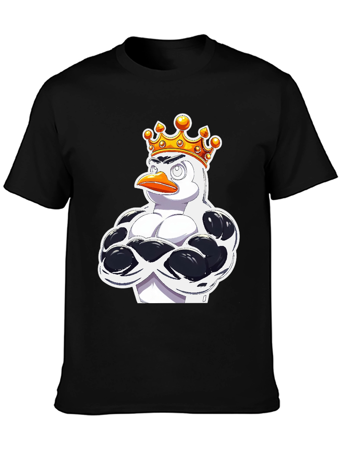 Penguin King Graphic T-Shirt - Black Cotton Tee