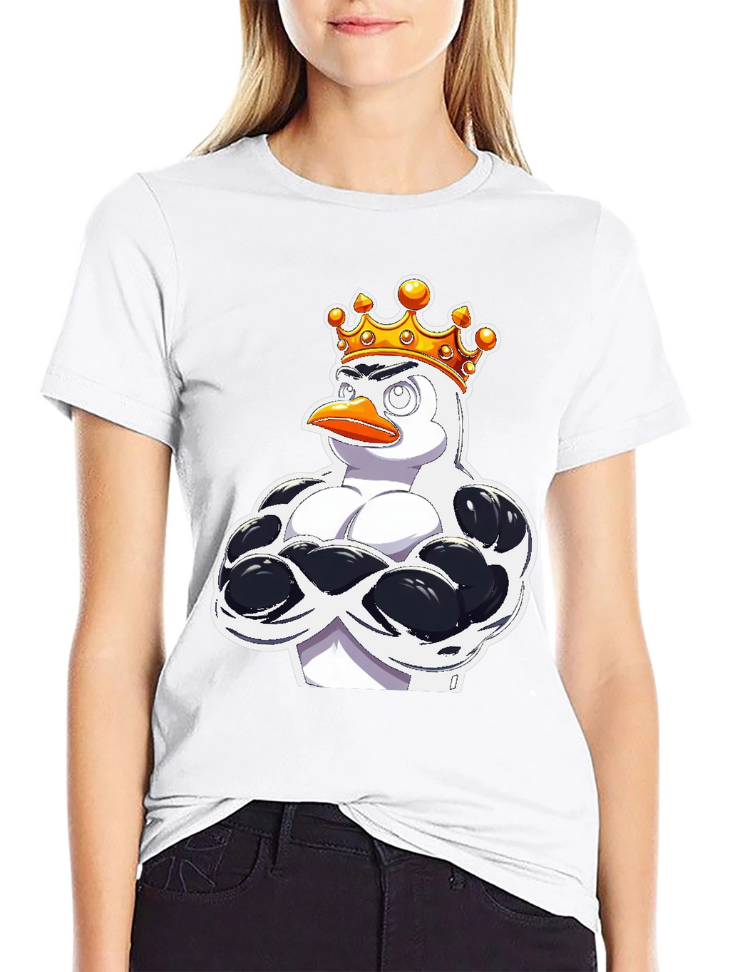 Penguin King Graphic T-Shirt - Black Cotton Tee