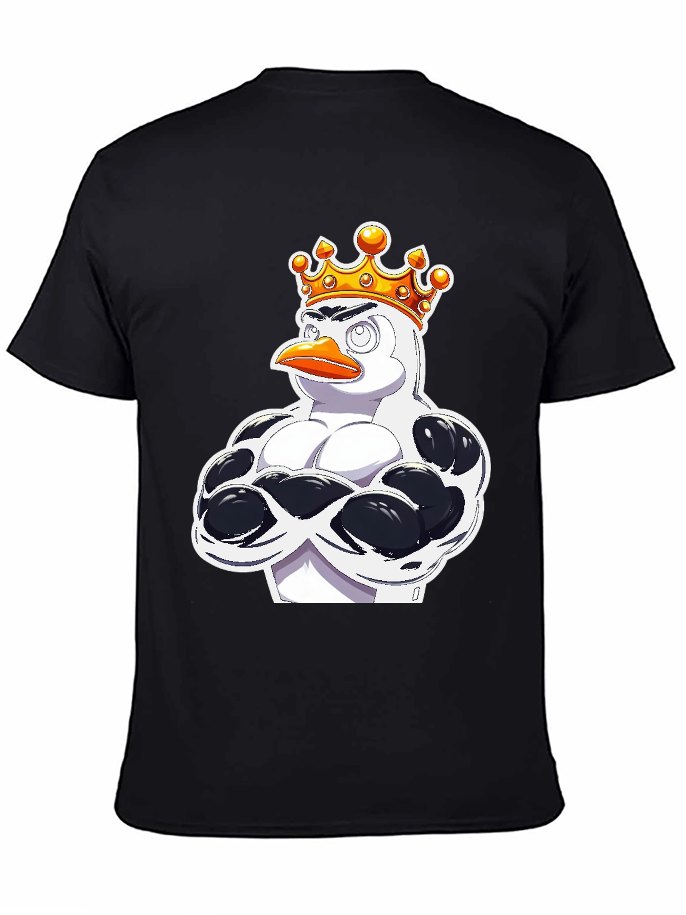 Penguin King Graphic T-Shirt - Black Cotton Tee