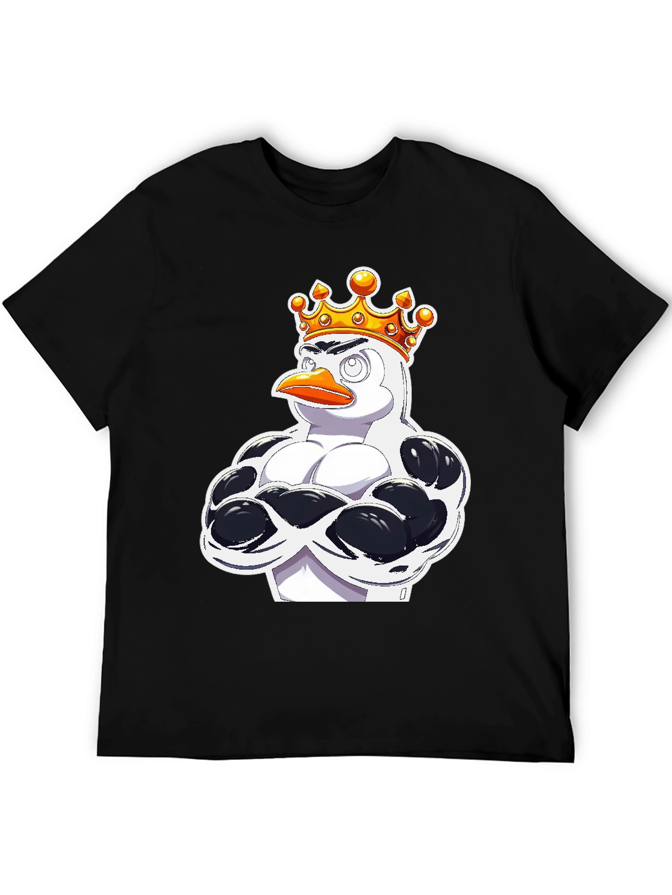 Penguin King Graphic T-Shirt - Black Cotton Tee