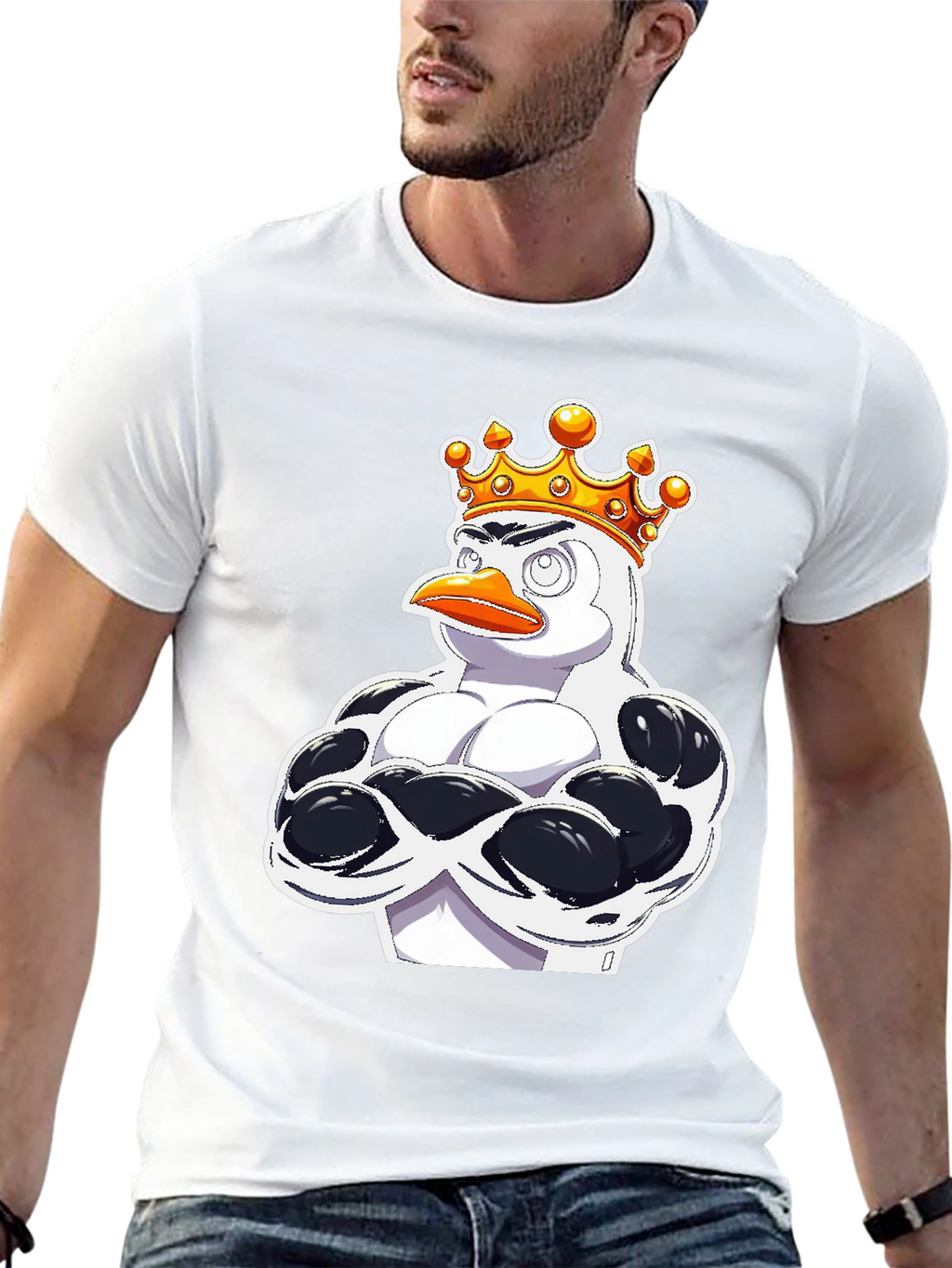 Penguin King Graphic T-Shirt - Black Cotton Tee
