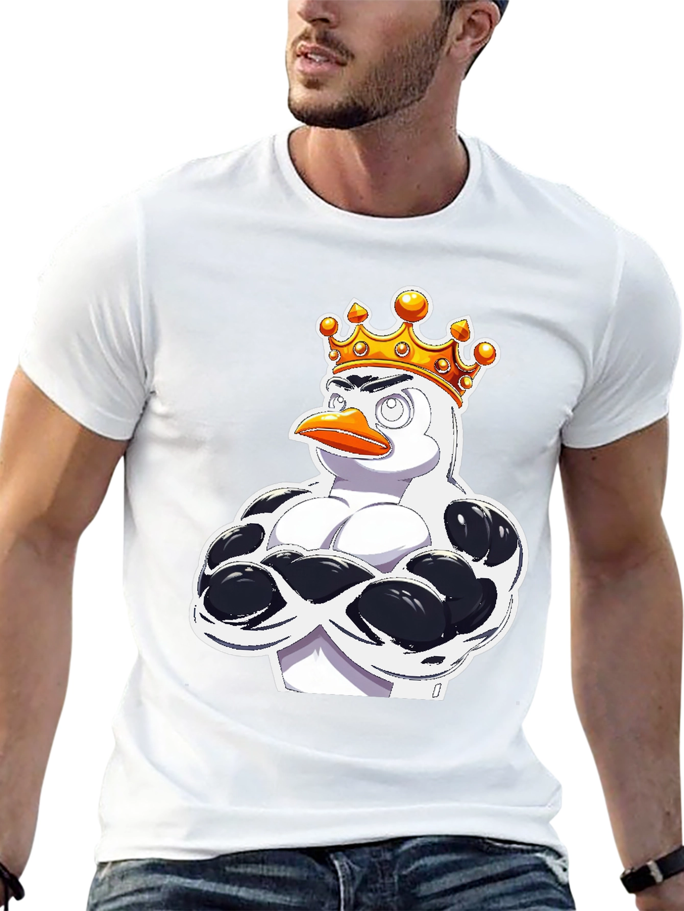 Penguin King Graphic T-Shirt - Black Cotton Tee