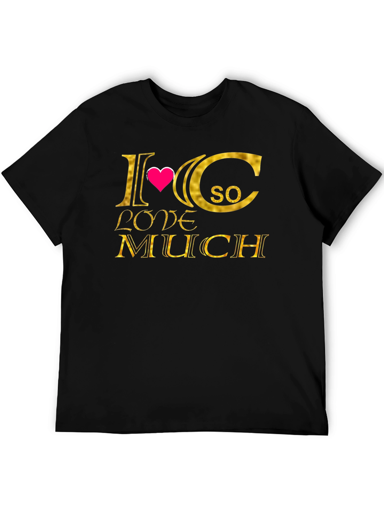 I Heart C So Love Much T-Shirt - Black