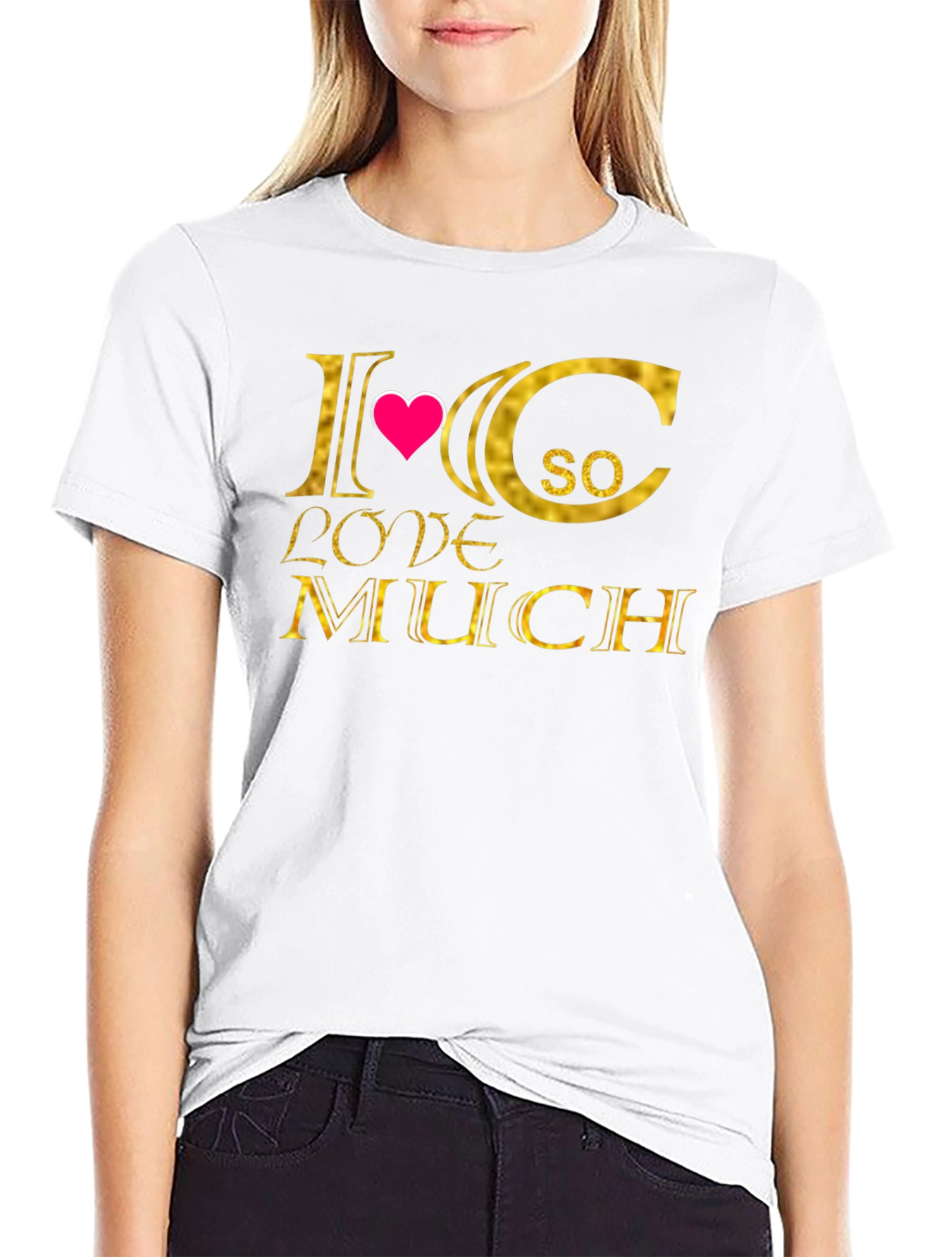I Heart C So Love Much T-Shirt - Black