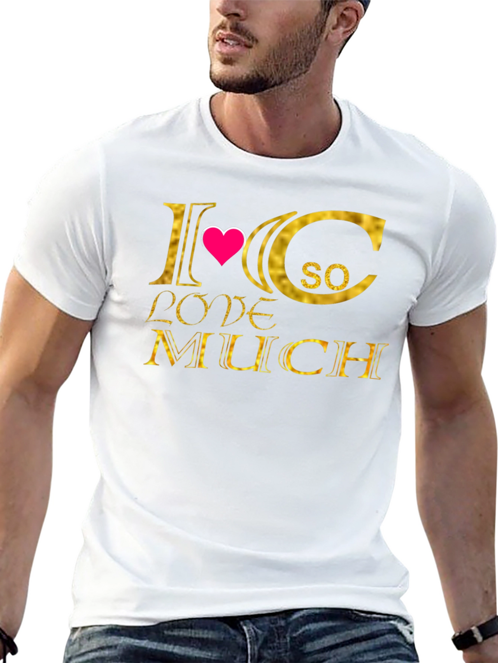 I Heart C So Love Much T-Shirt - Black