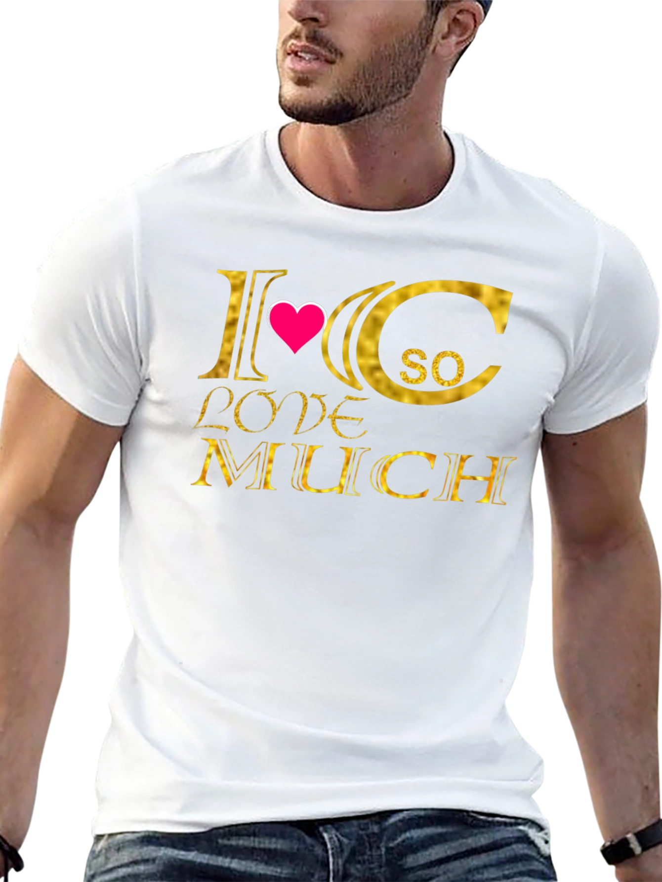 I Heart C So Love Much T-Shirt - Black