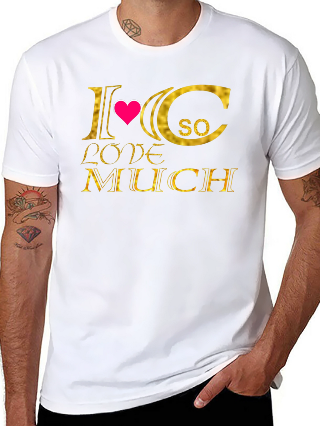 I Heart C So Love Much T-Shirt - Black