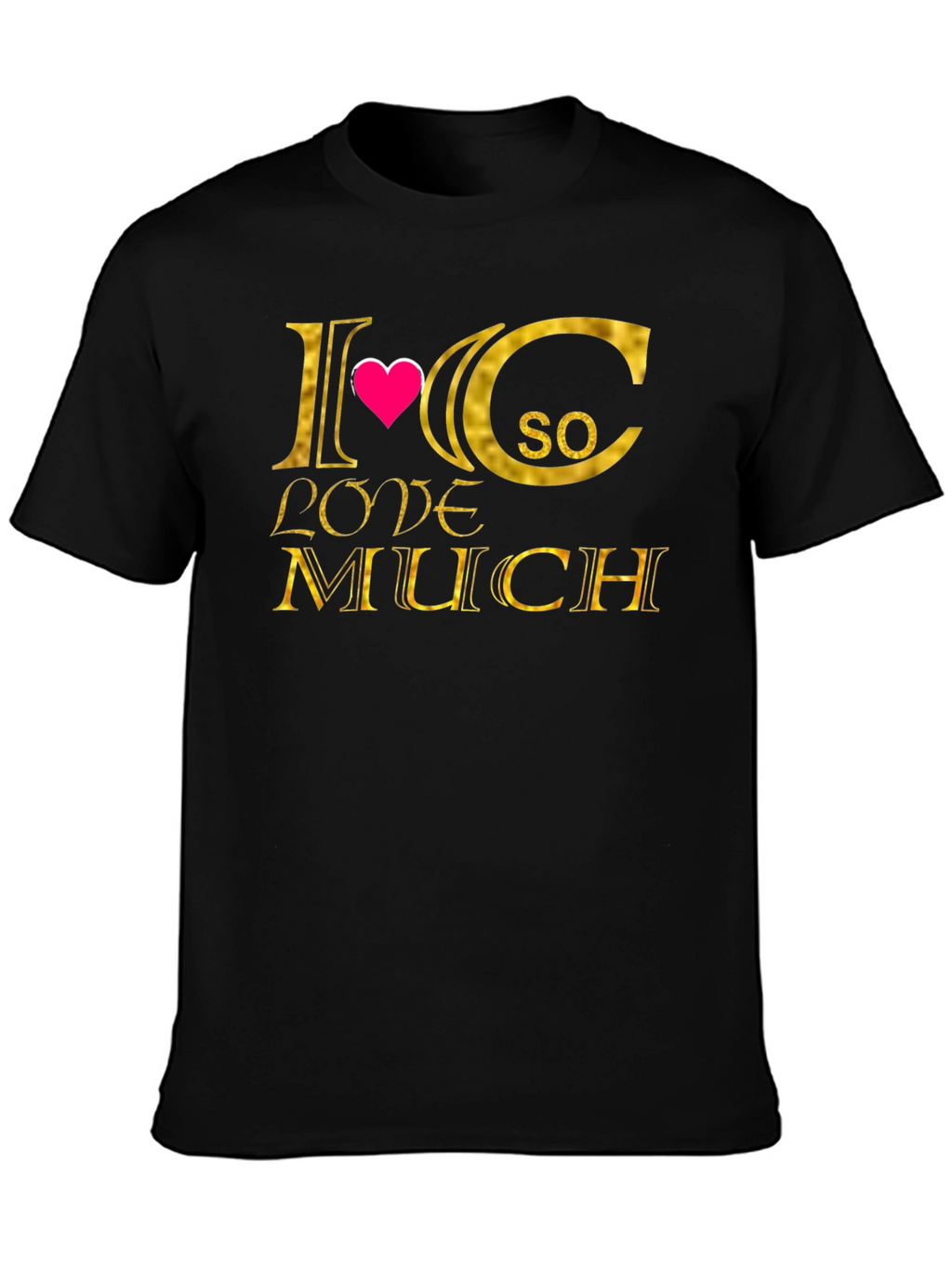 I Heart C So Love Much T-Shirt - Black