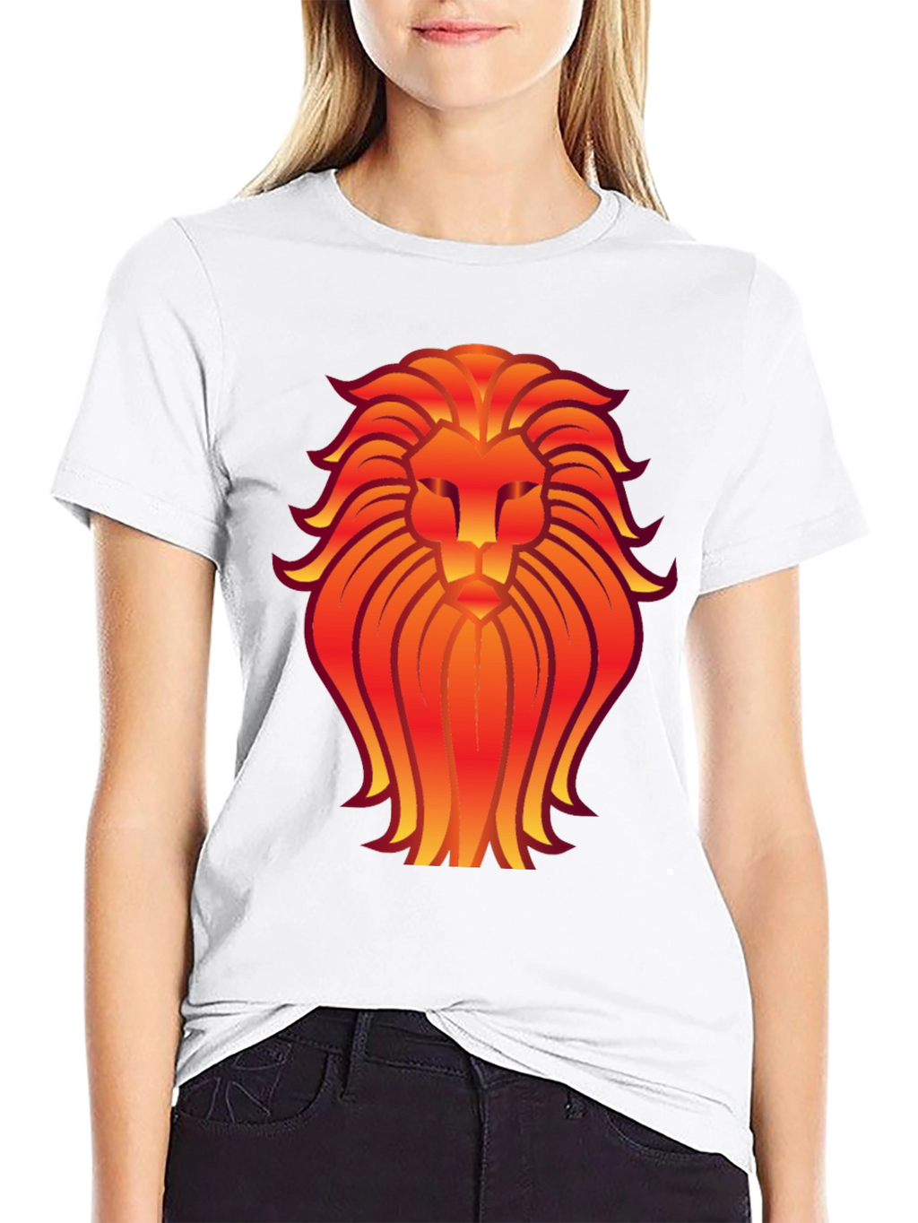Bold Lion Graphic Tee - Black Cotton Blend