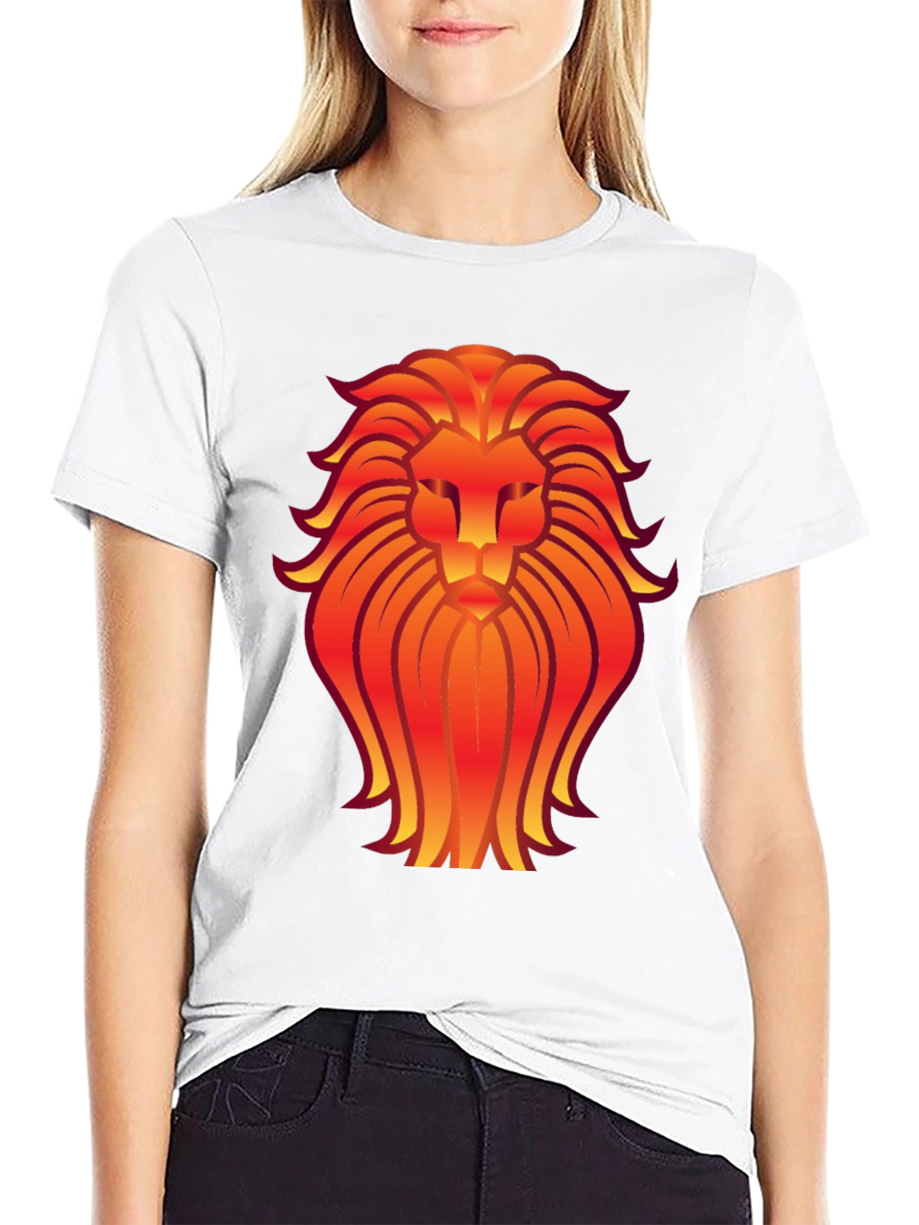 Bold Lion Graphic Tee - Black Cotton Blend