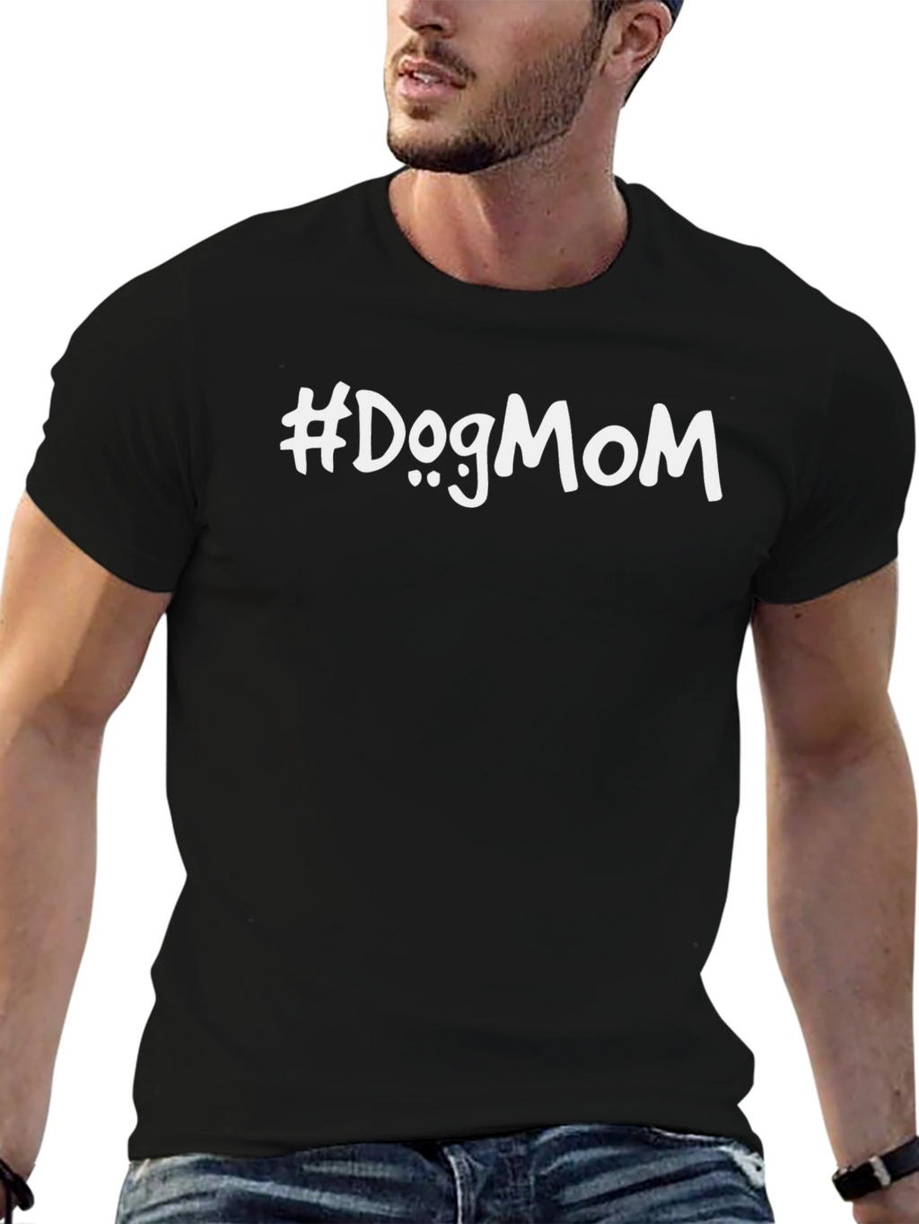 #DogMom Black T-Shirt - Trendy Casual Wear