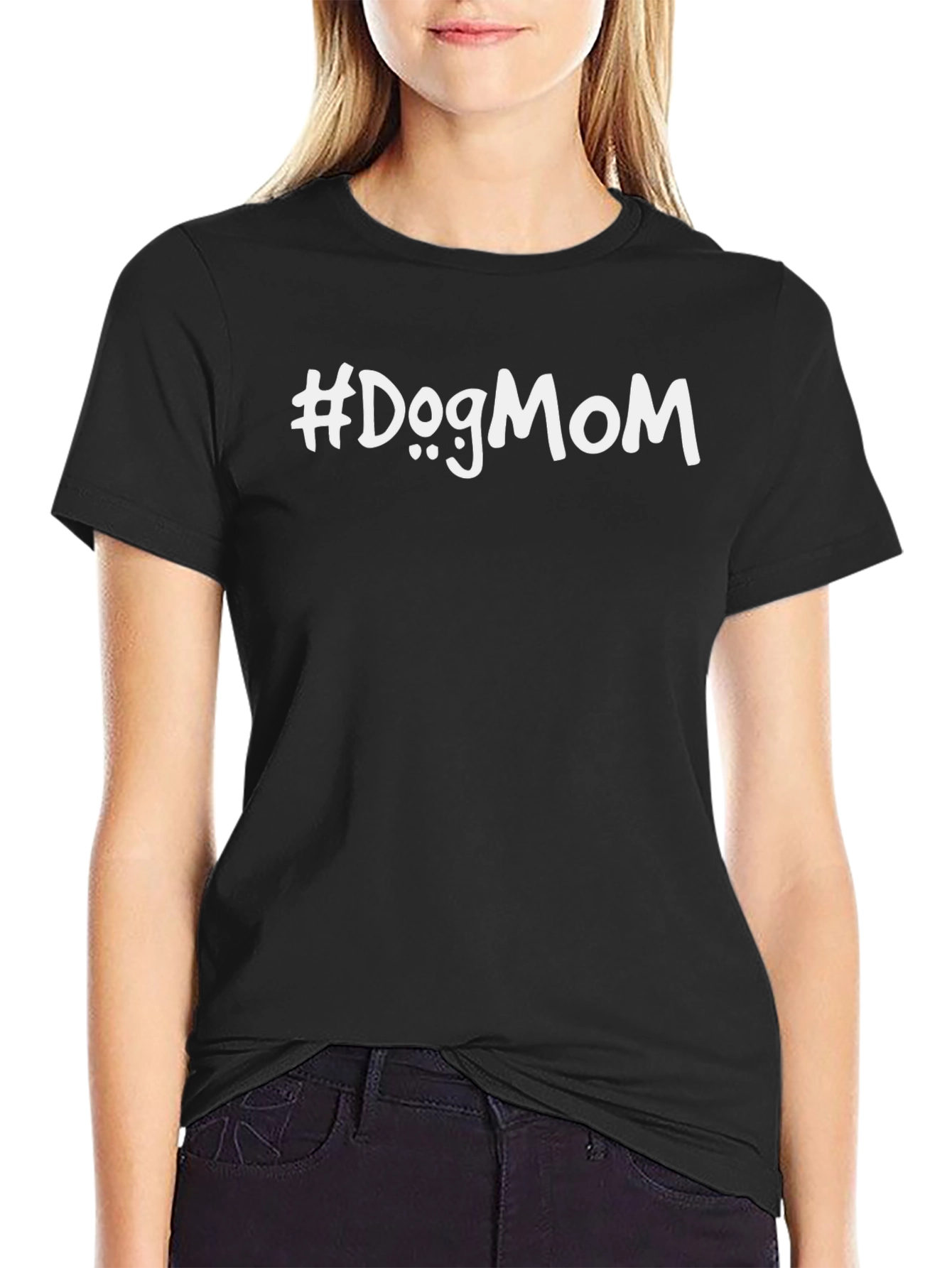 #DogMom Black T-Shirt - Trendy Casual Wear