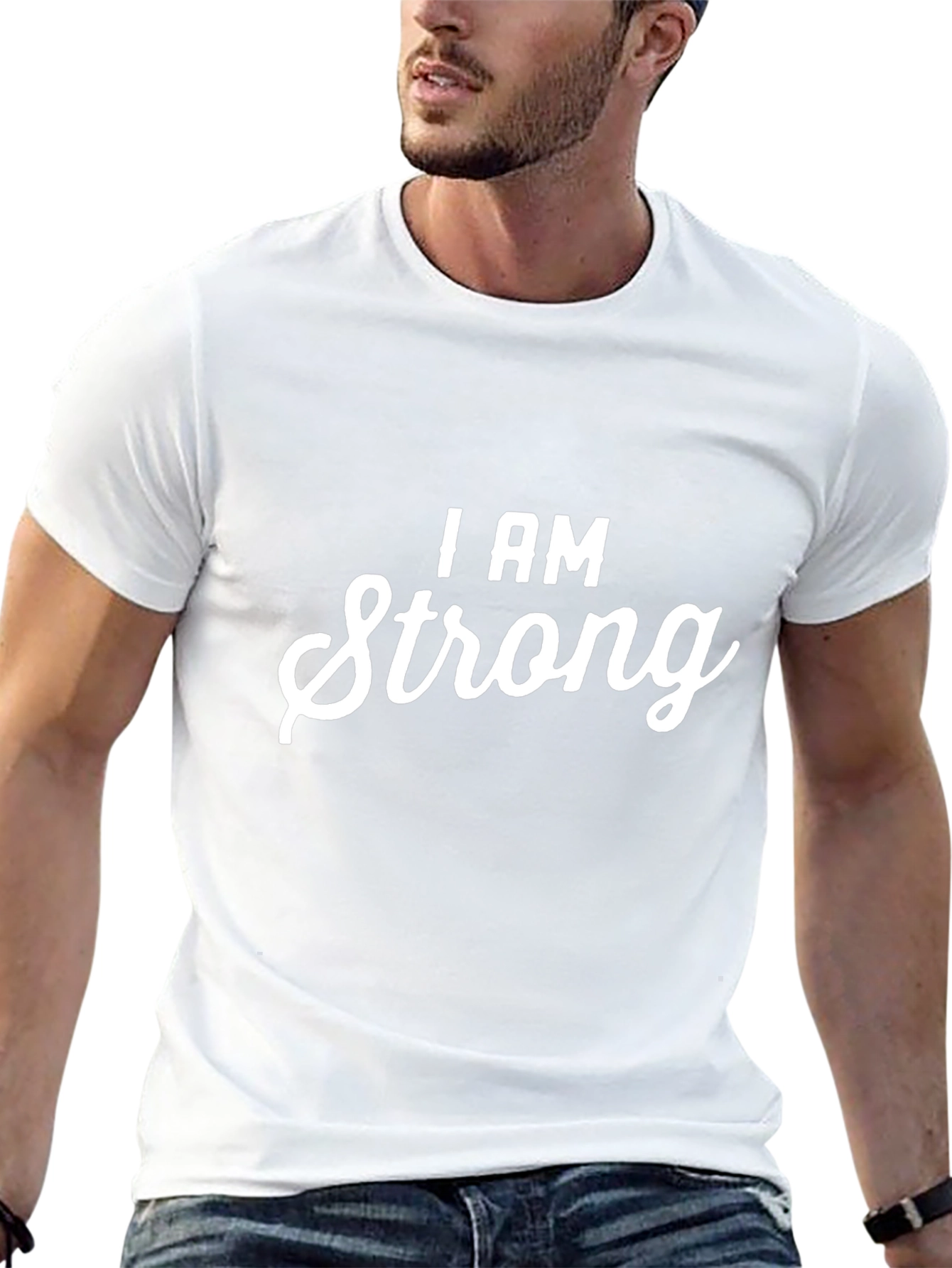 I AM Strong Black Graphic T-Shirt