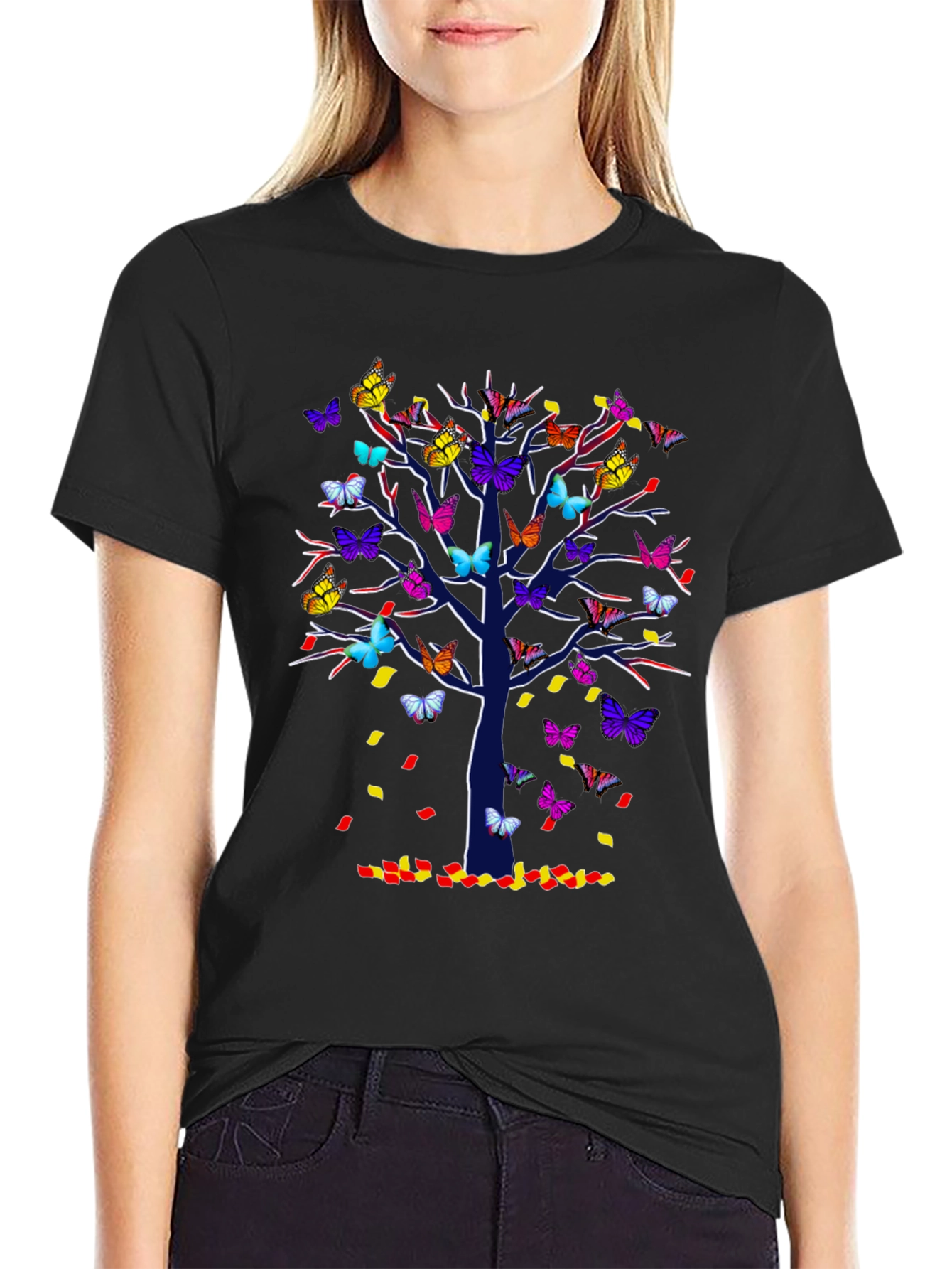 Butterfly Tree T-Shirt - Colorful Nature Tee