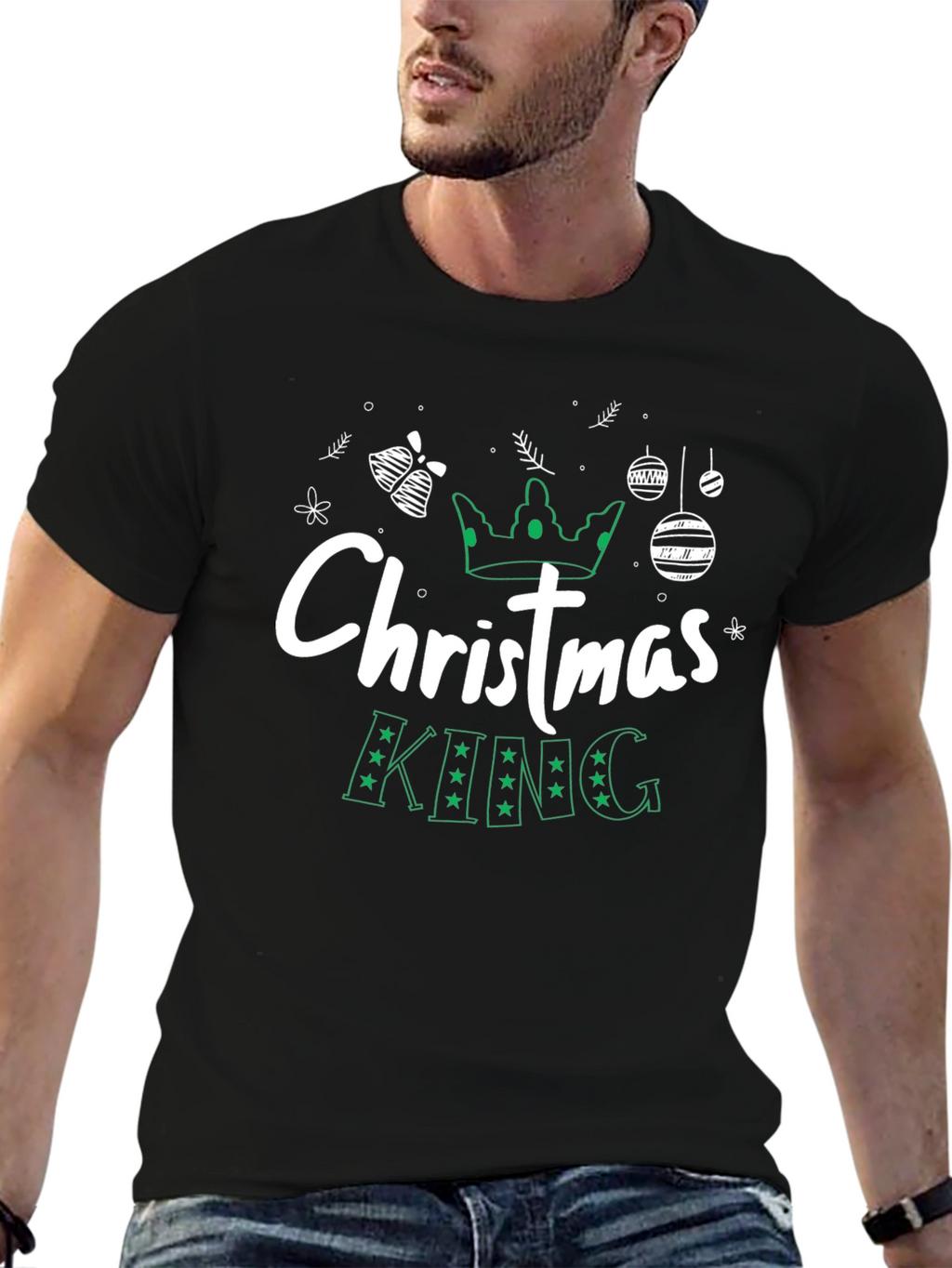 Christmas King Black Graphic Tee