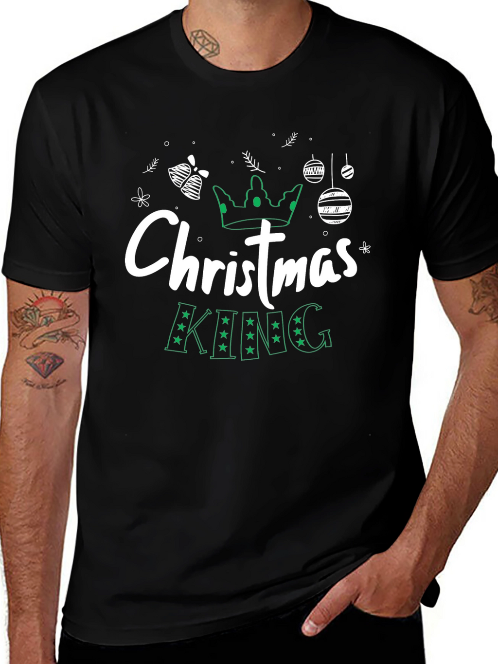 Christmas King Black Graphic Tee