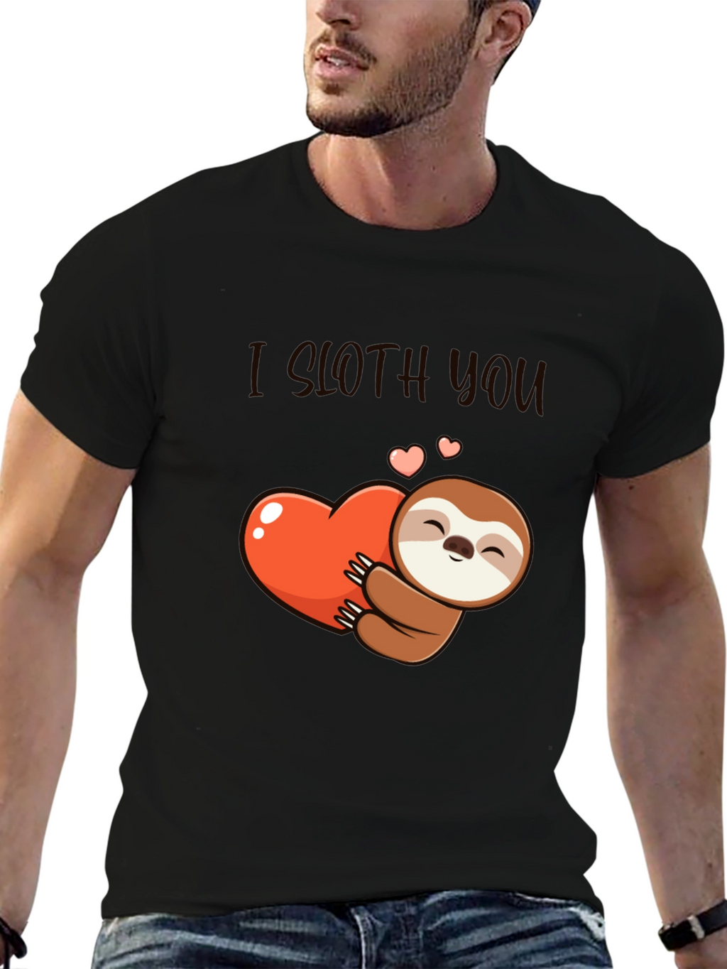 I Sloth You T-Shirt: Cute Sloth Heart Graphic Tee