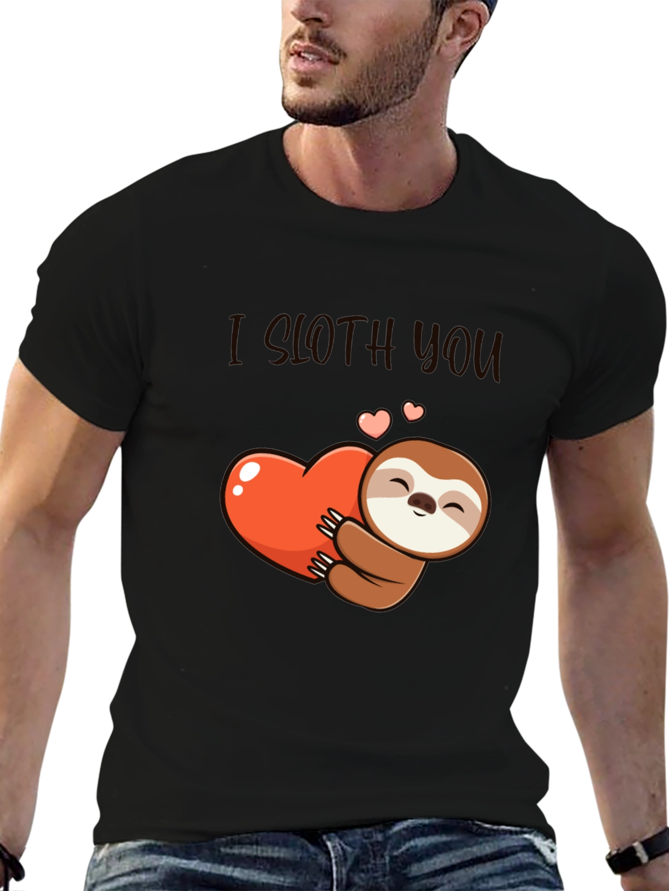 I Sloth You T-Shirt: Cute Sloth Heart Graphic Tee