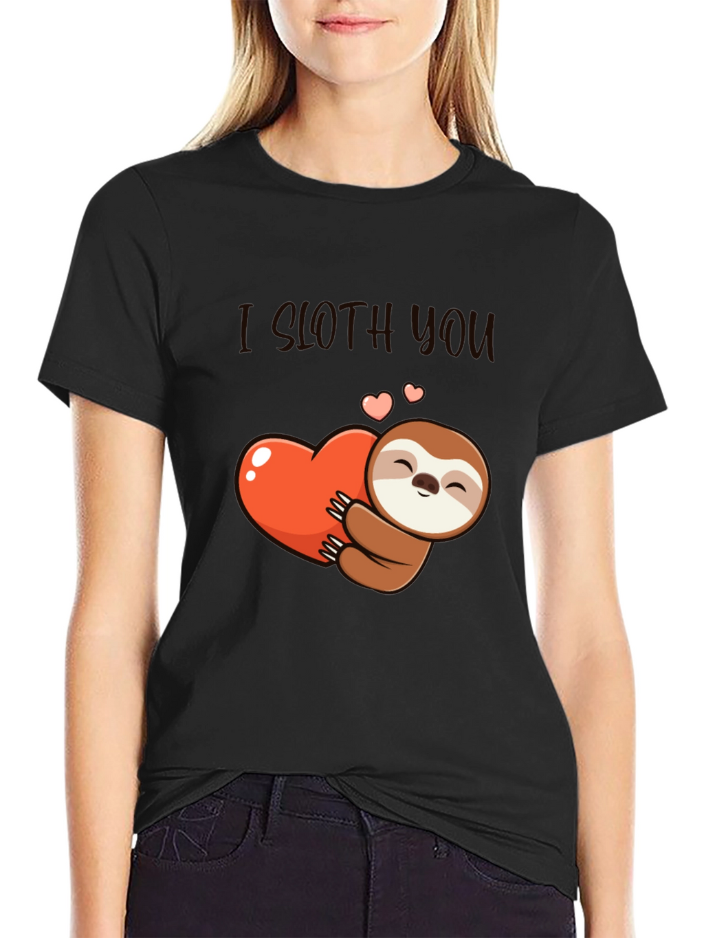 I Sloth You T-Shirt: Cute Sloth Heart Graphic Tee