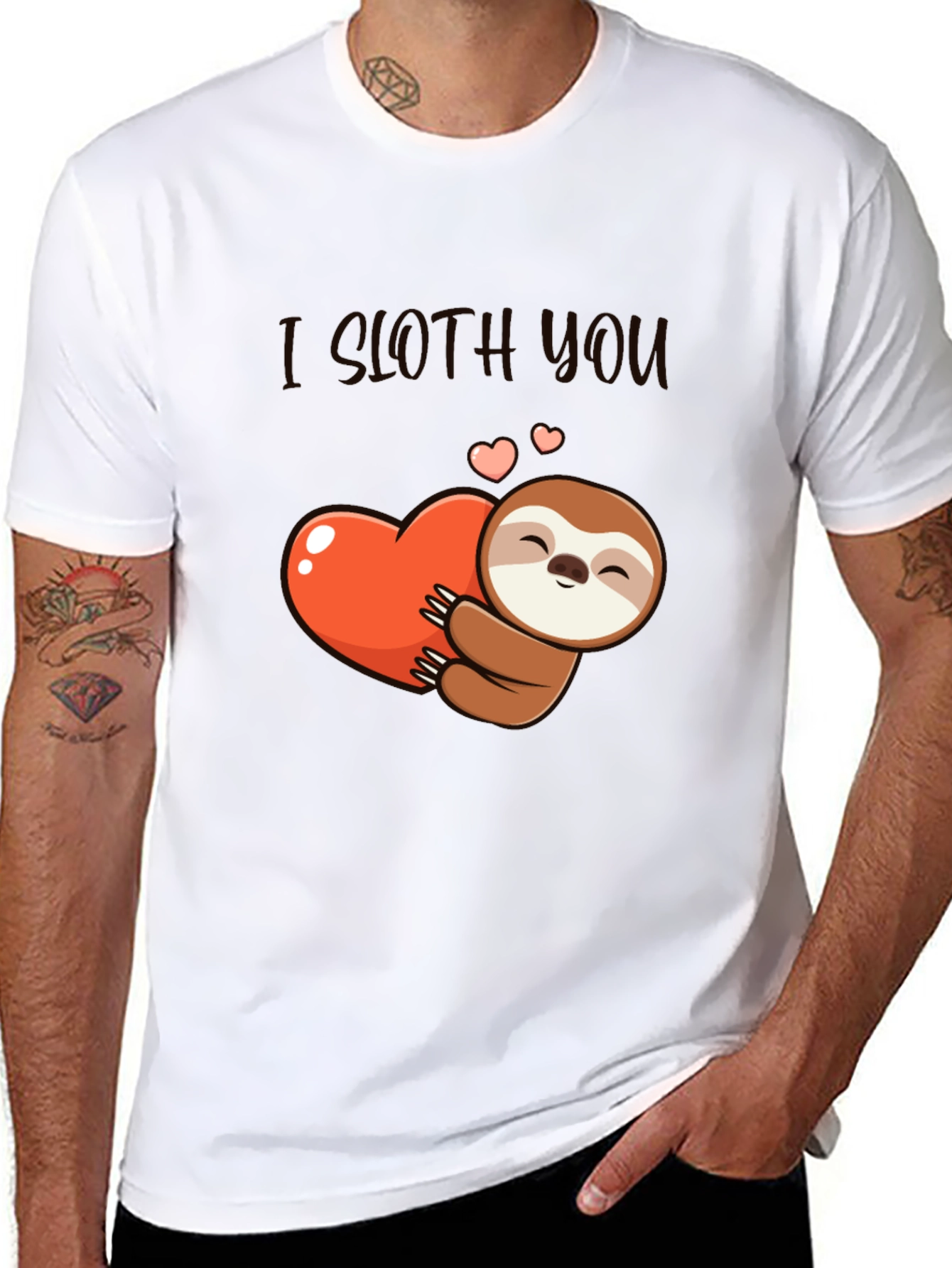 I Sloth You T-Shirt: Cute Sloth Heart Graphic Tee