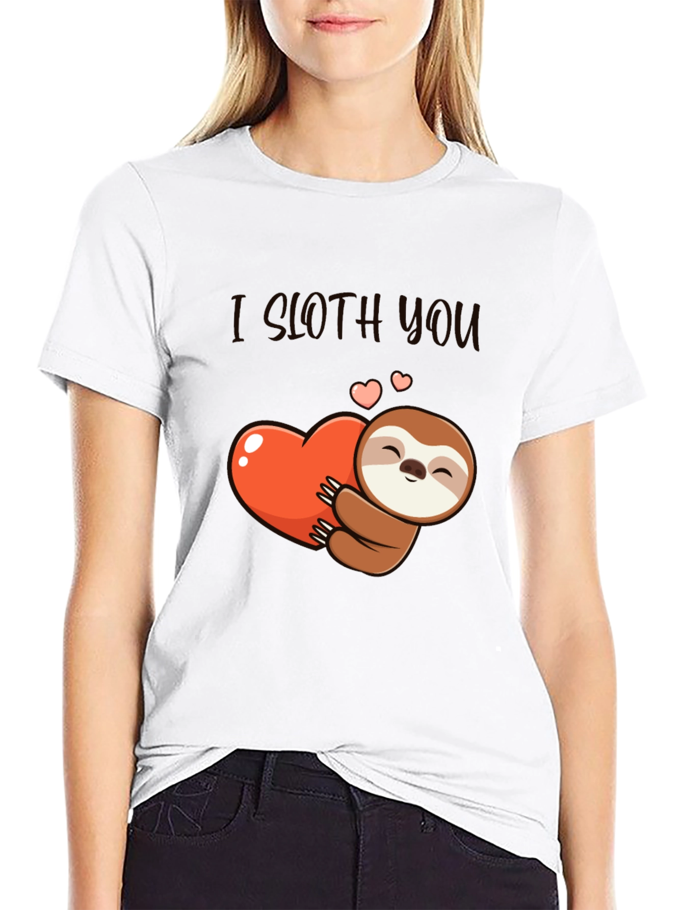 I Sloth You T-Shirt: Cute Sloth Heart Graphic Tee