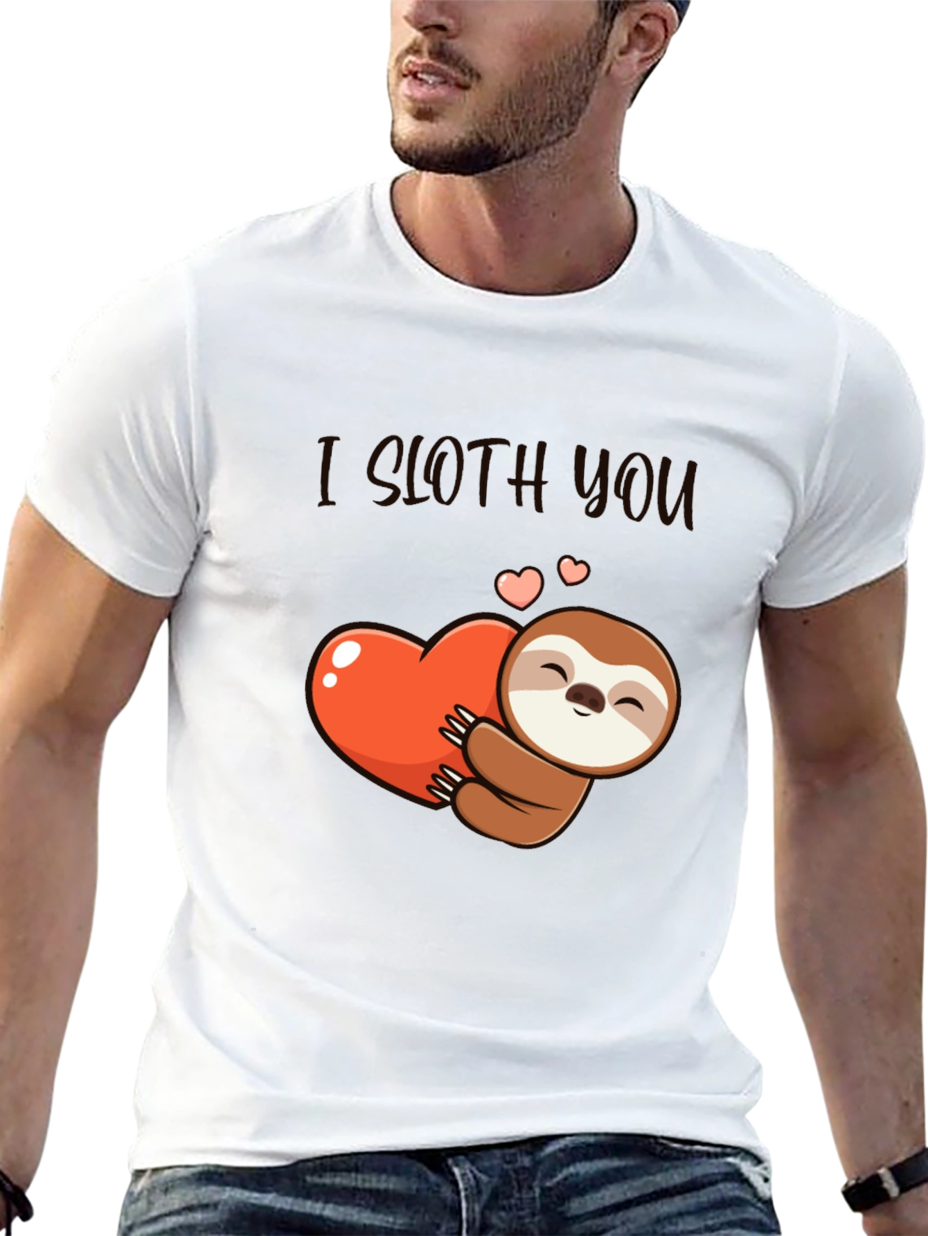 I Sloth You T-Shirt: Cute Sloth Heart Graphic Tee