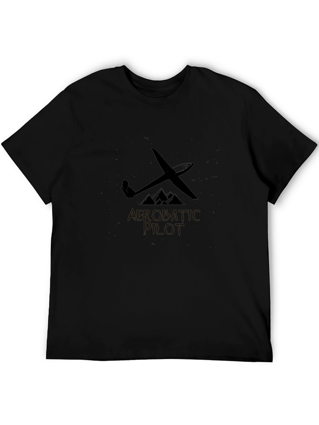 Aerobatic Pilot Black T-Shirt | Unique Glider Plane Design