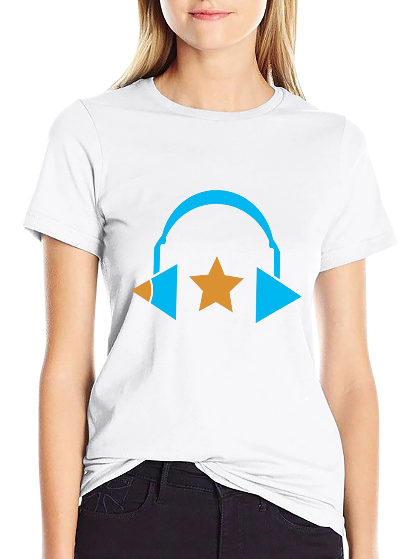 Cool Graphic Tee - Headphones and Star Design