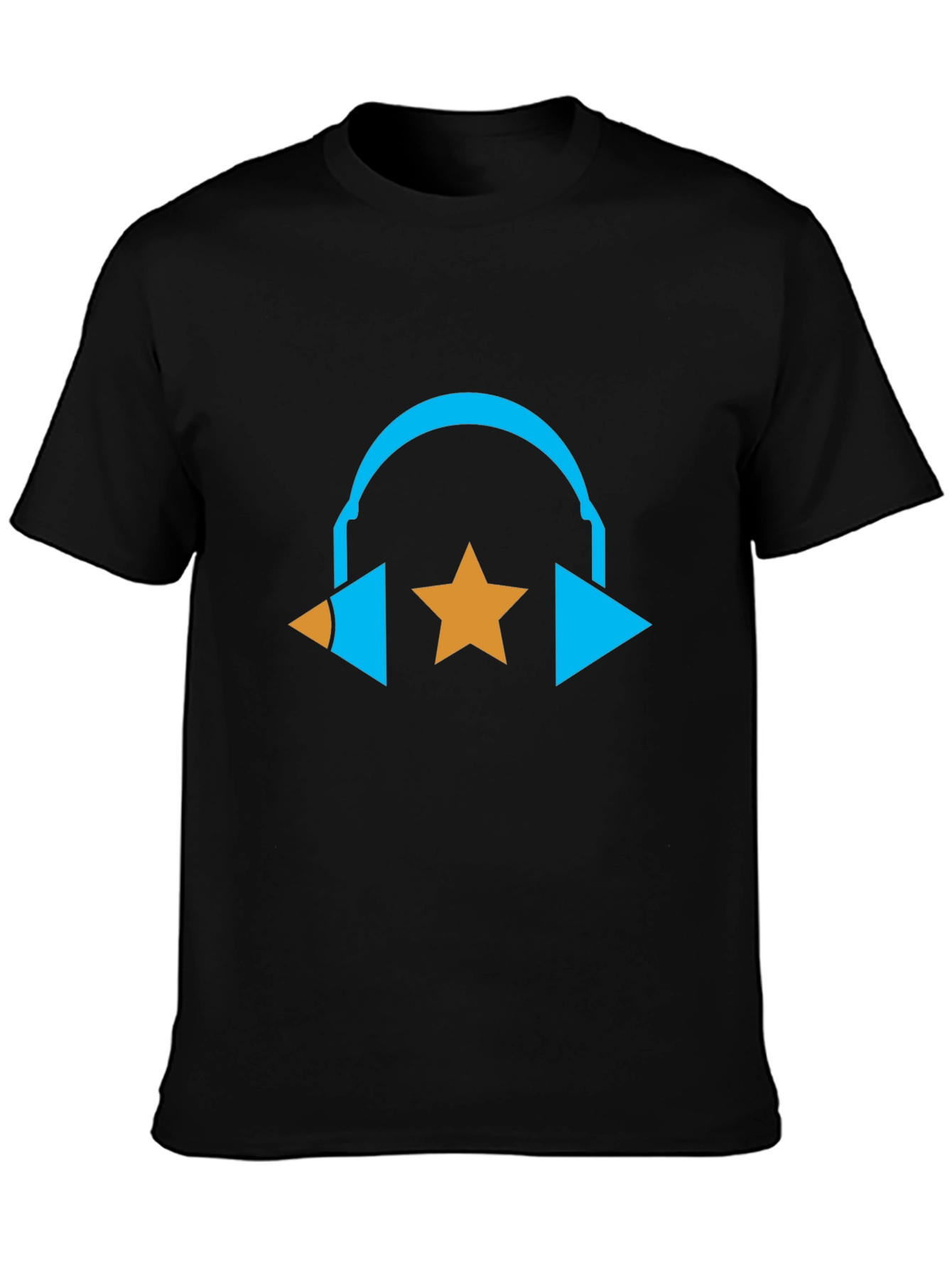 Cool Graphic Tee - Headphones and Star Design