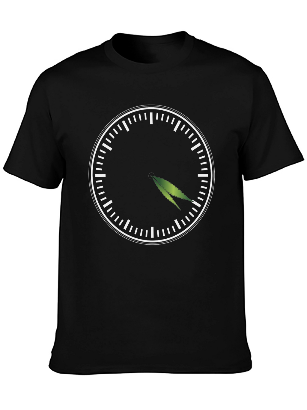 4:20 T-Shirt - Novelty Marijuana Leaf Clock Graphic Tee
