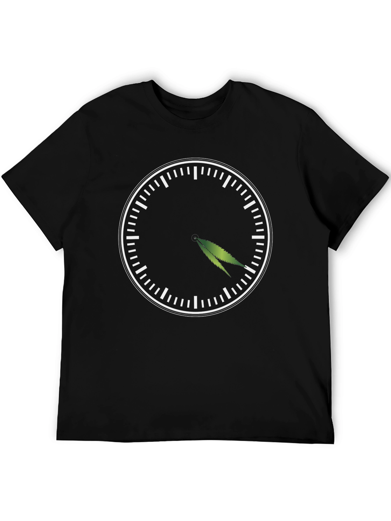 4:20 T-Shirt - Novelty Marijuana Leaf Clock Graphic Tee