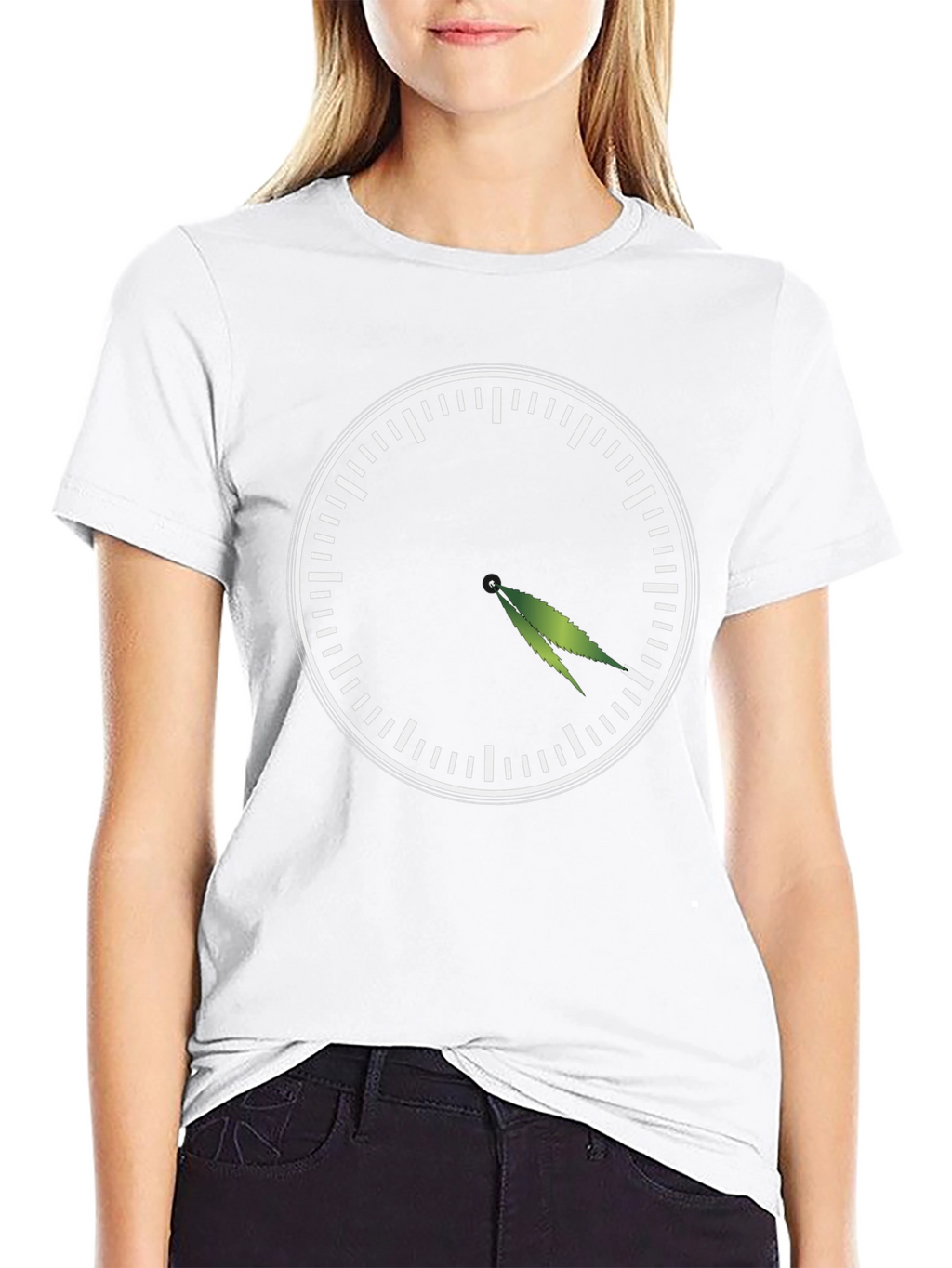 4:20 T-Shirt - Novelty Marijuana Leaf Clock Graphic Tee