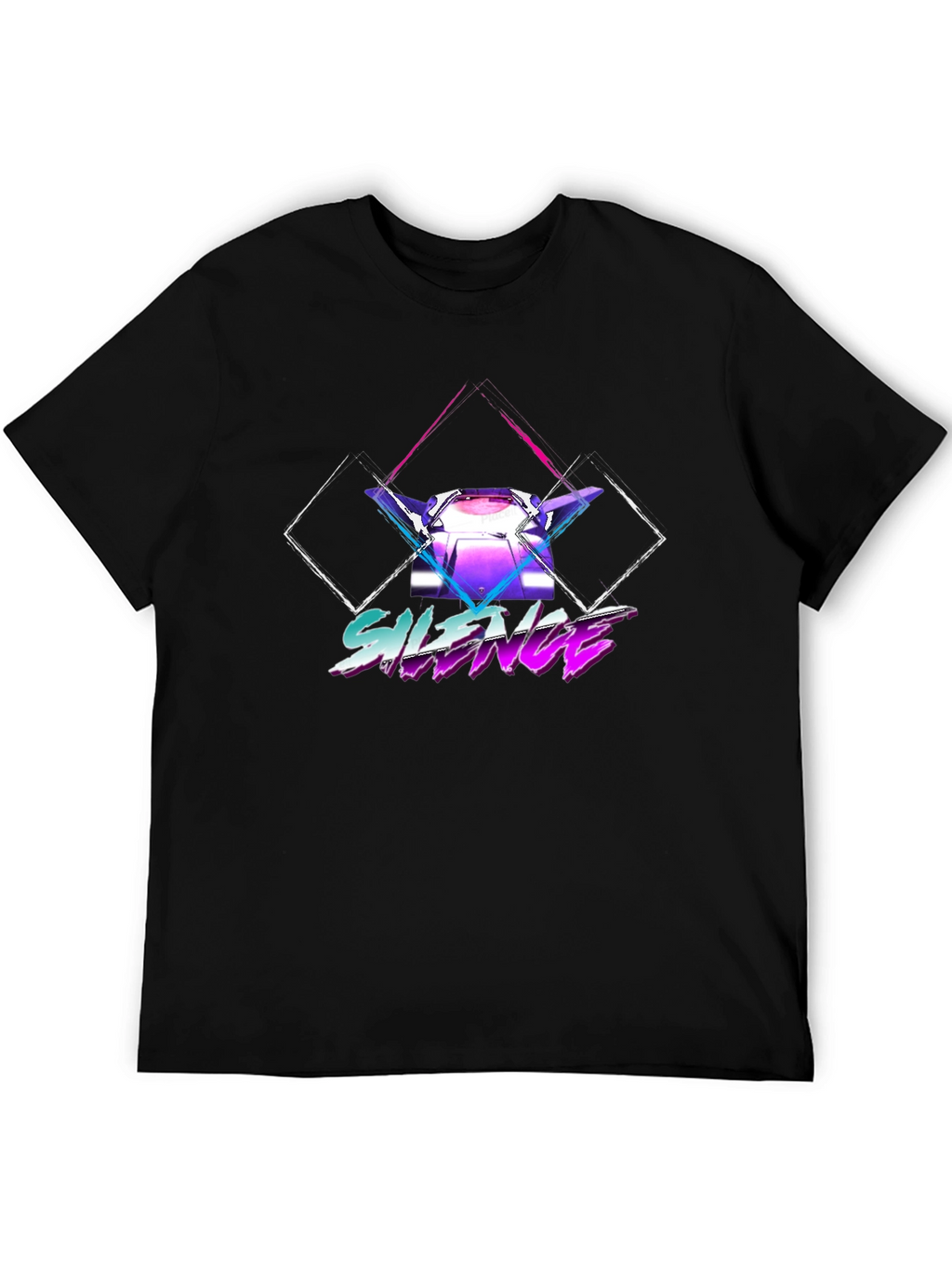Retro Silence Graphic Tee - Black