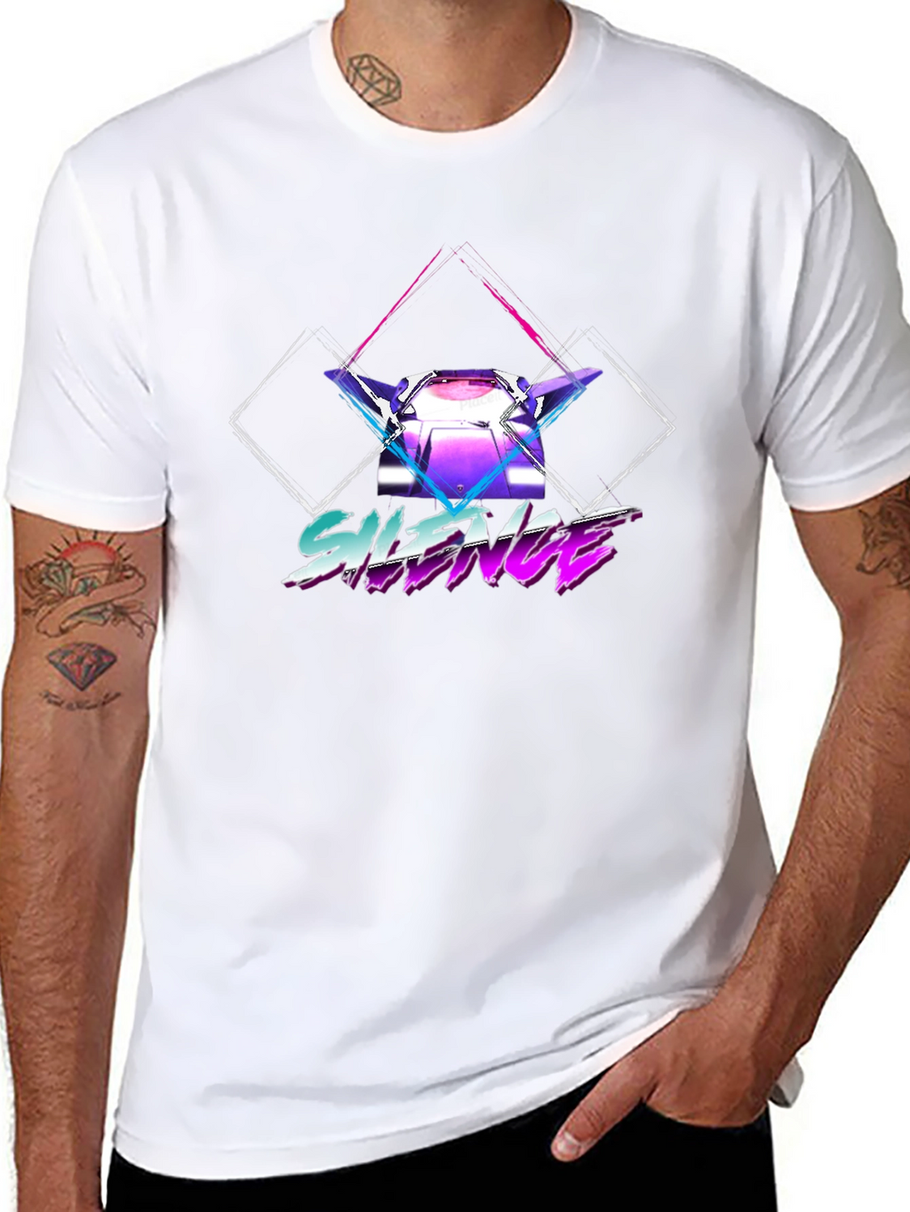 Retro Silence Graphic Tee - Black