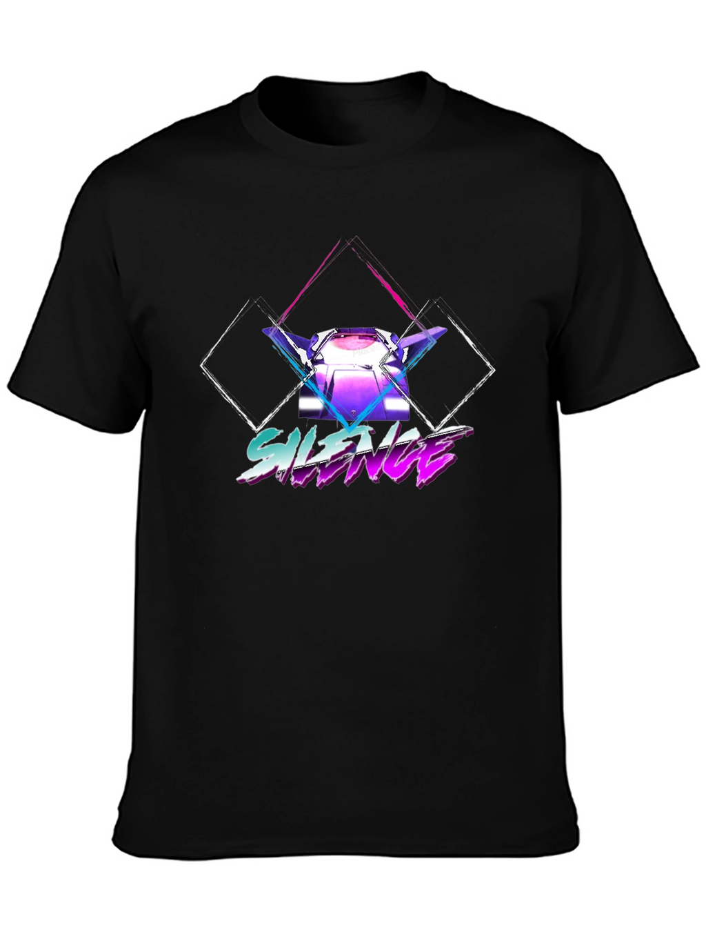 Retro Silence Graphic Tee - Black