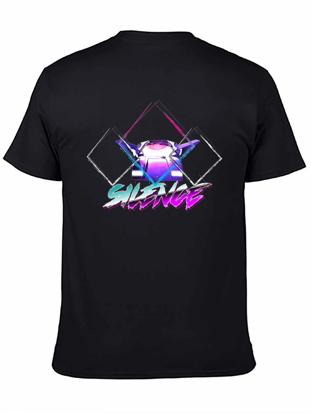 Retro Silence Graphic Tee - Black