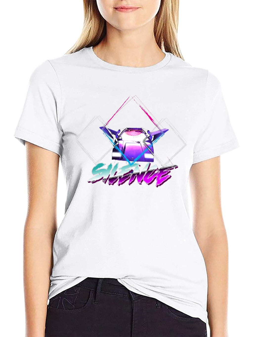 Retro Silence Graphic Tee - Black