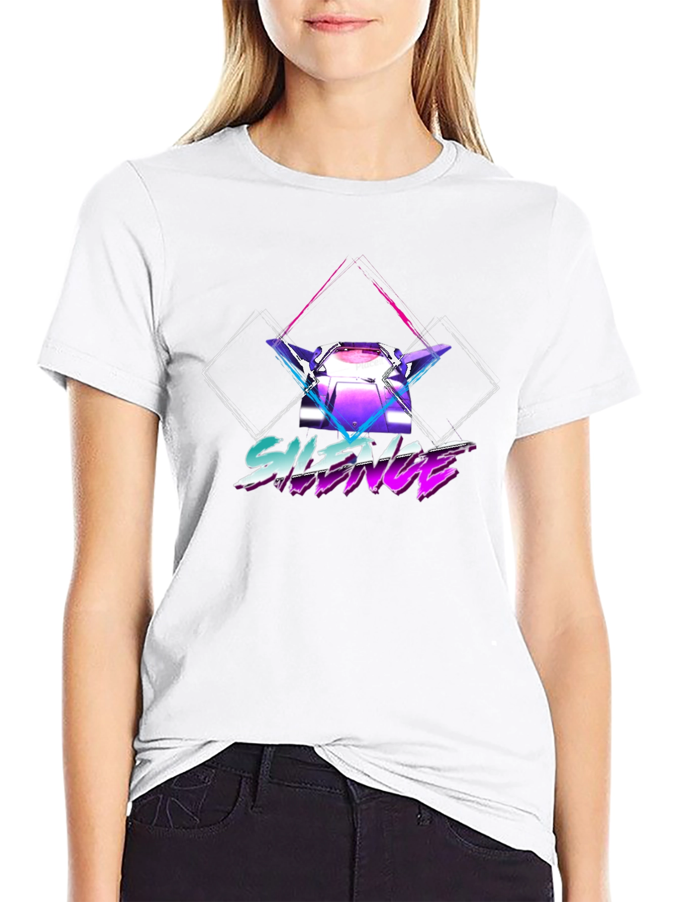 Retro Silence Graphic Tee - Black