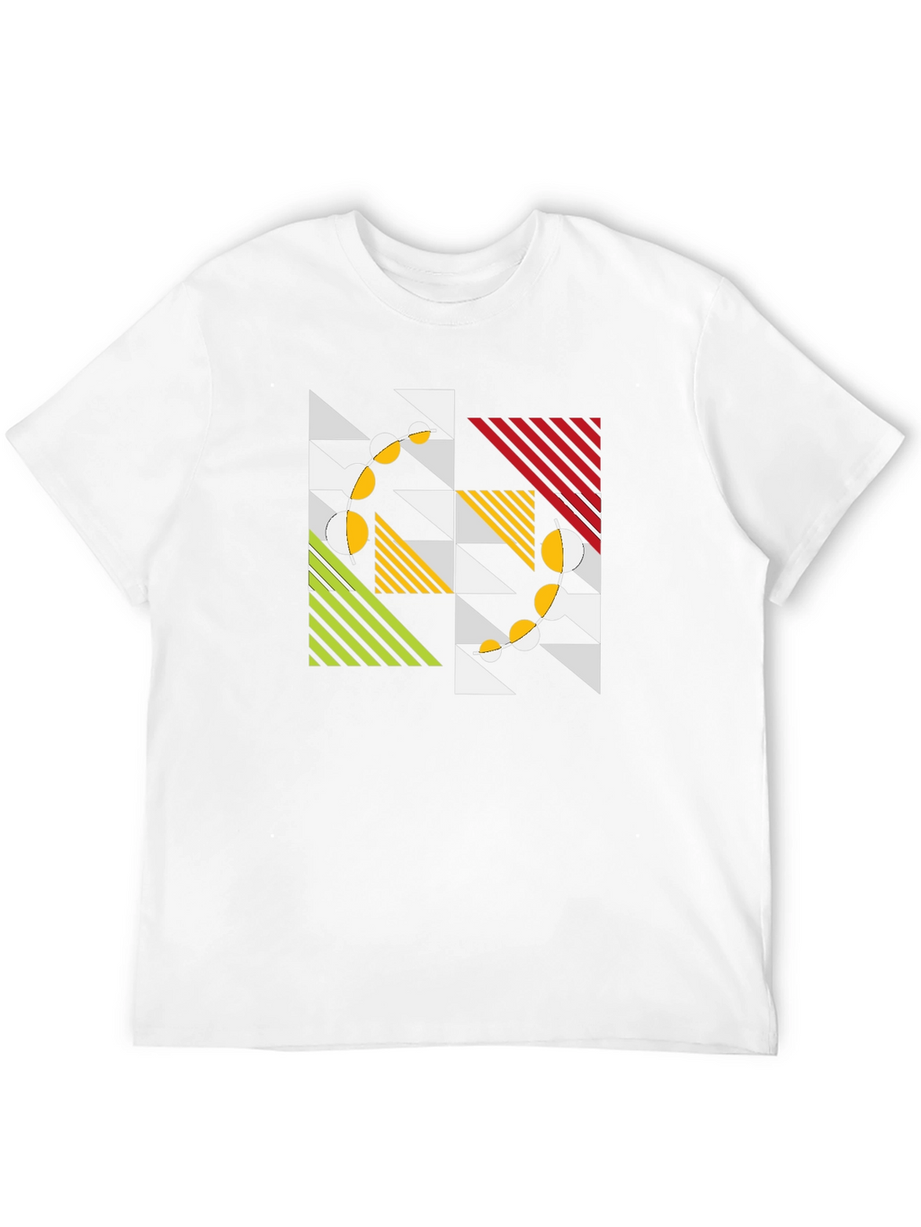 Geometric Pattern Black T-Shirt - Modern Art Style