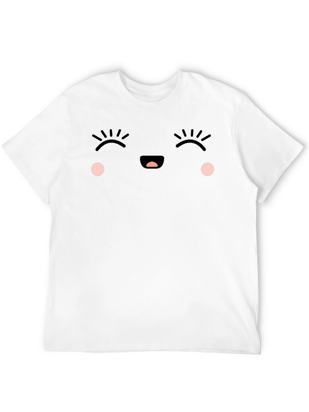Cute Kawaii Face Black T-Shirt