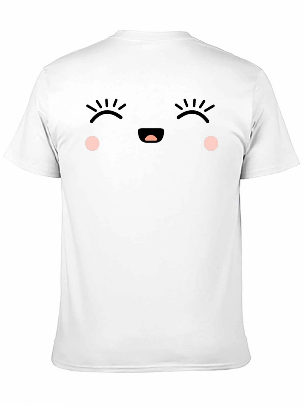Cute Kawaii Face Black T-Shirt