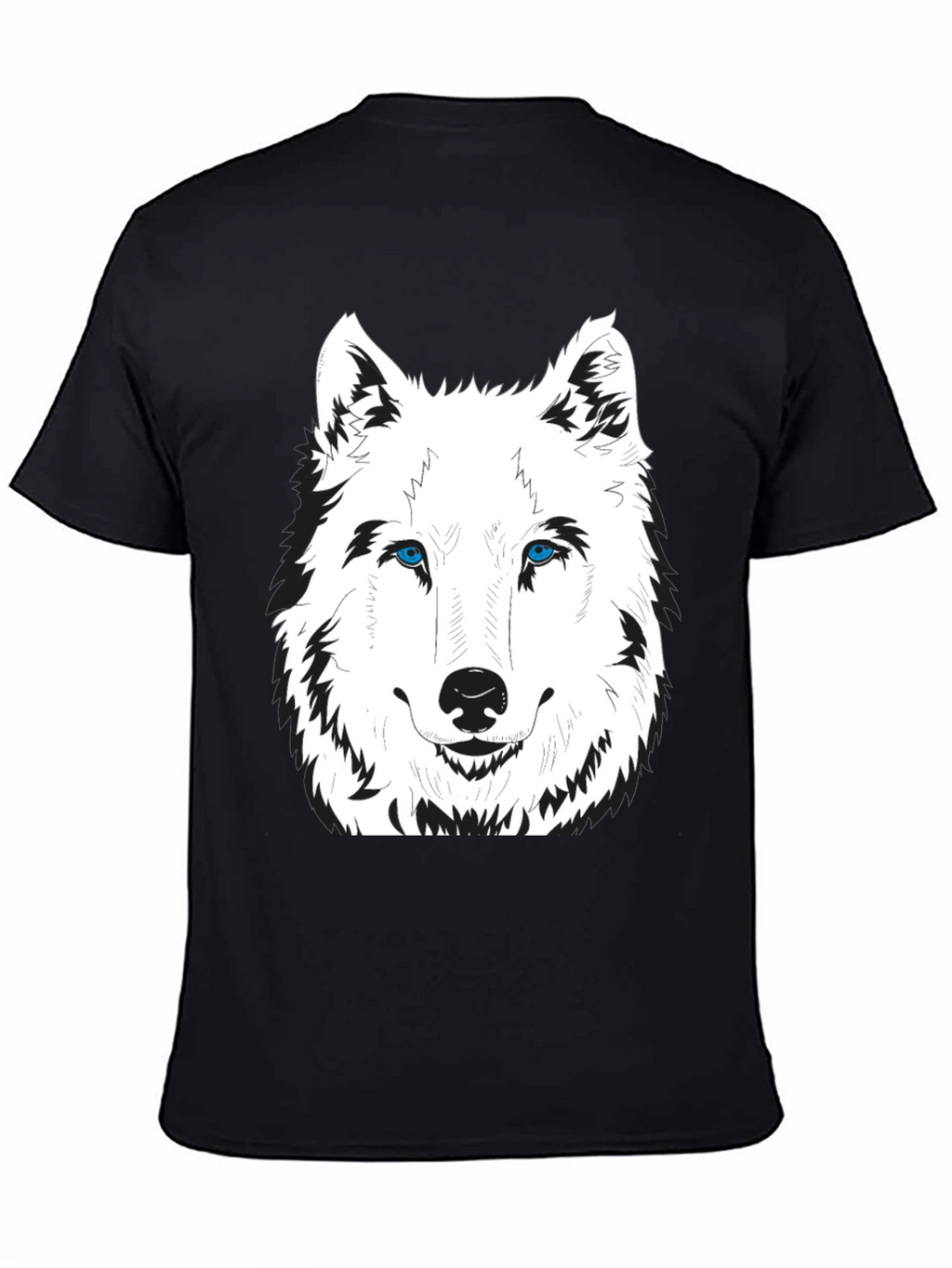 Mens Black Wolf Graphic Print T-Shirt