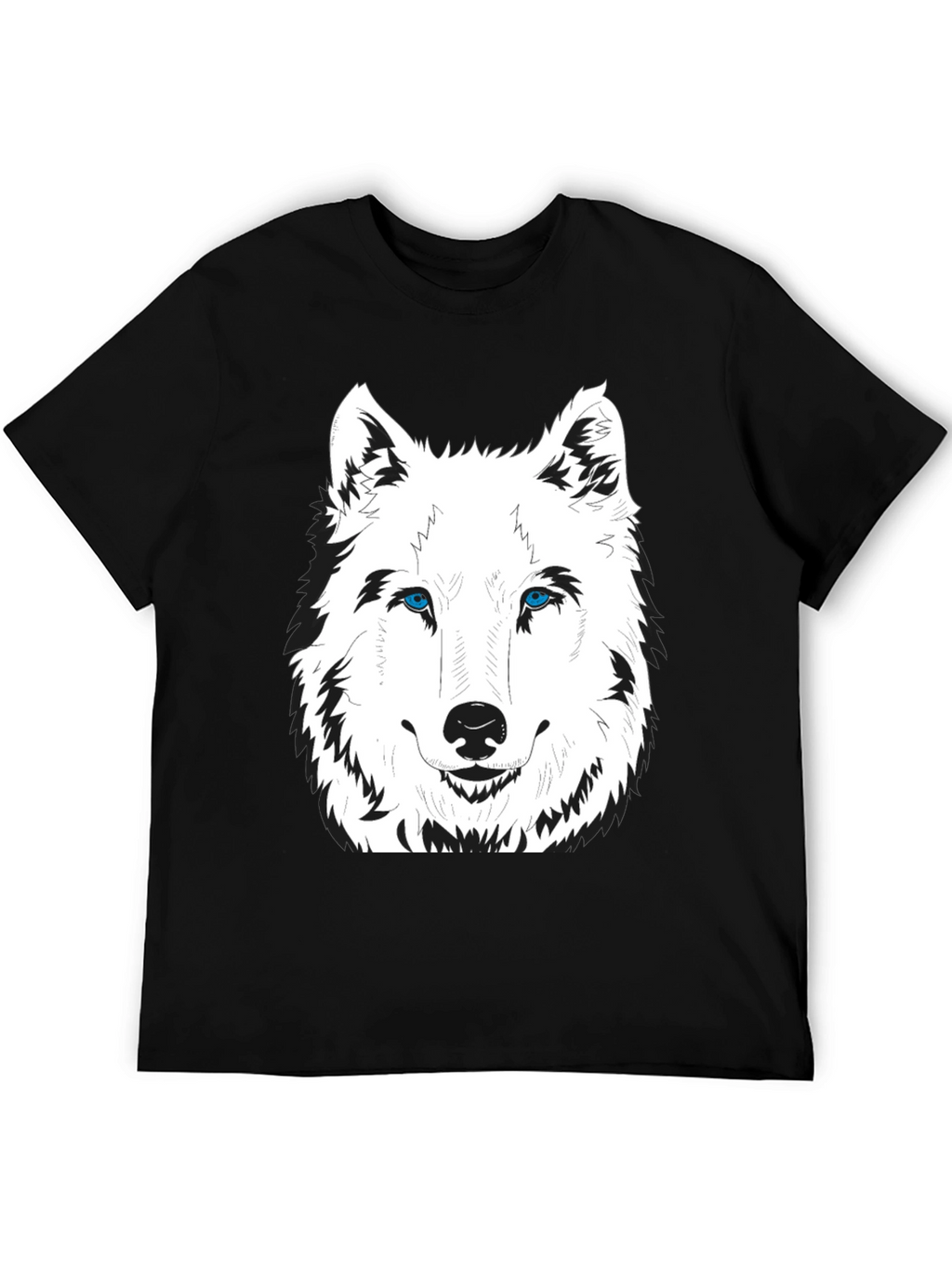 Mens Black Wolf Graphic Print T-Shirt