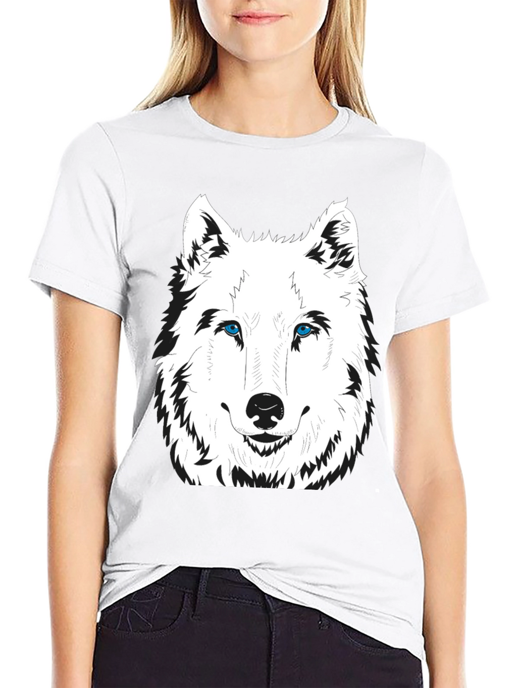 Mens Black Wolf Graphic Print T-Shirt