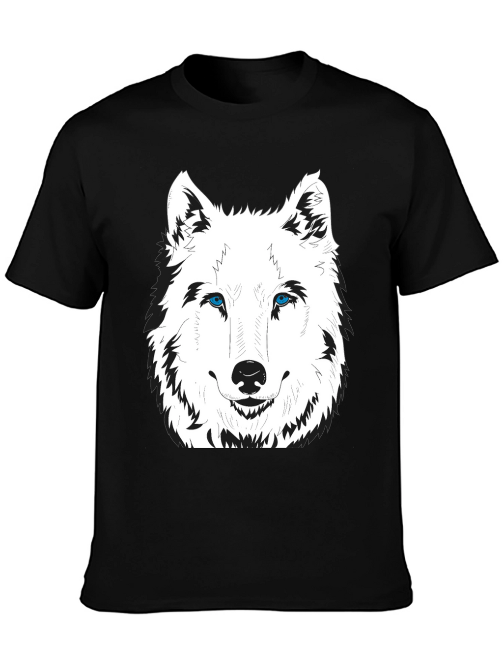 Mens Black Wolf Graphic Print T-Shirt
