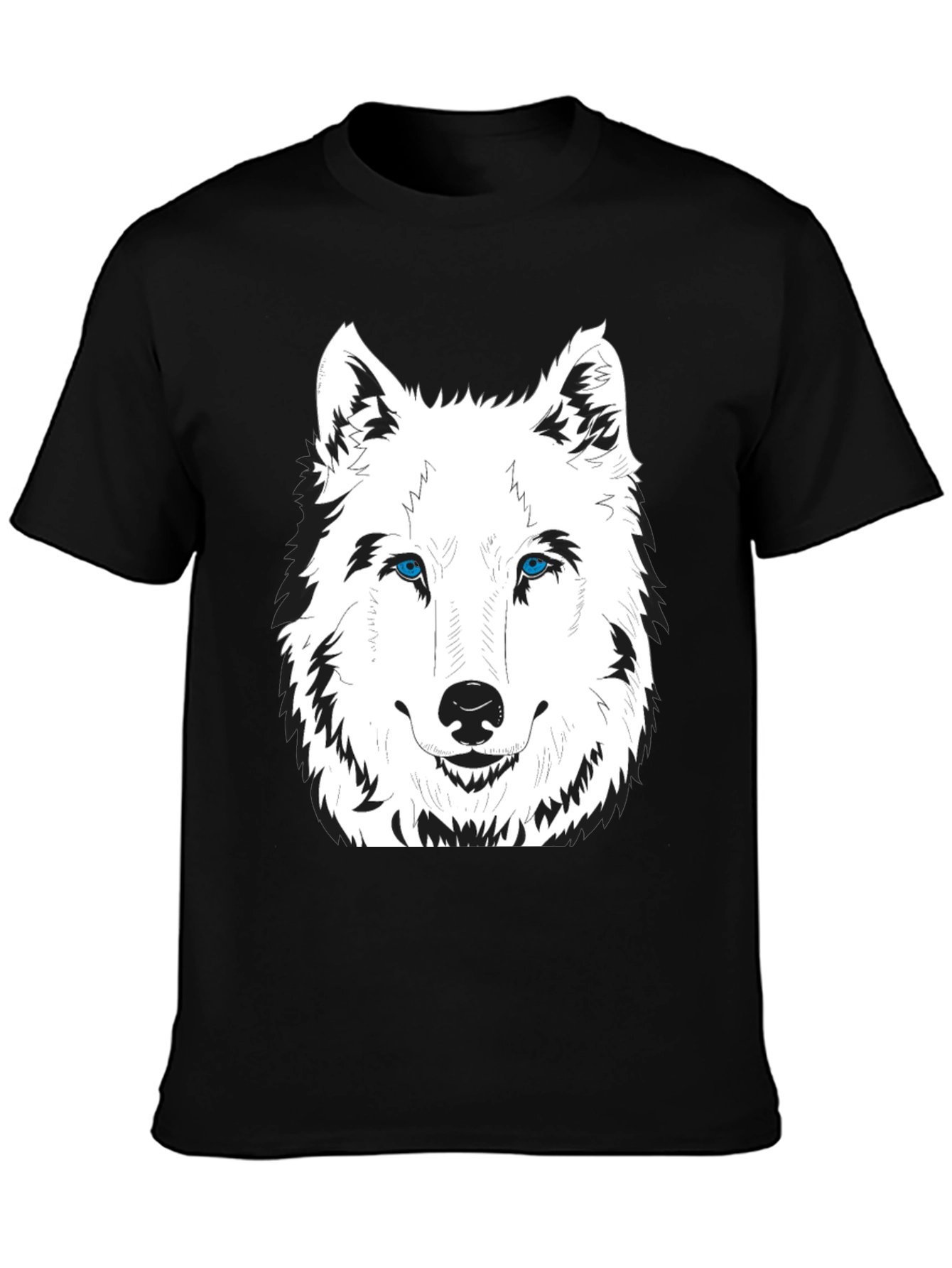 Mens Black Wolf Graphic Print T-Shirt