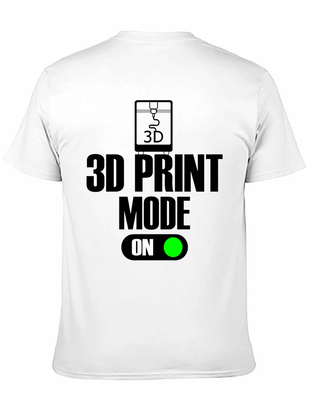 3D Print Mode On Black T-Shirt