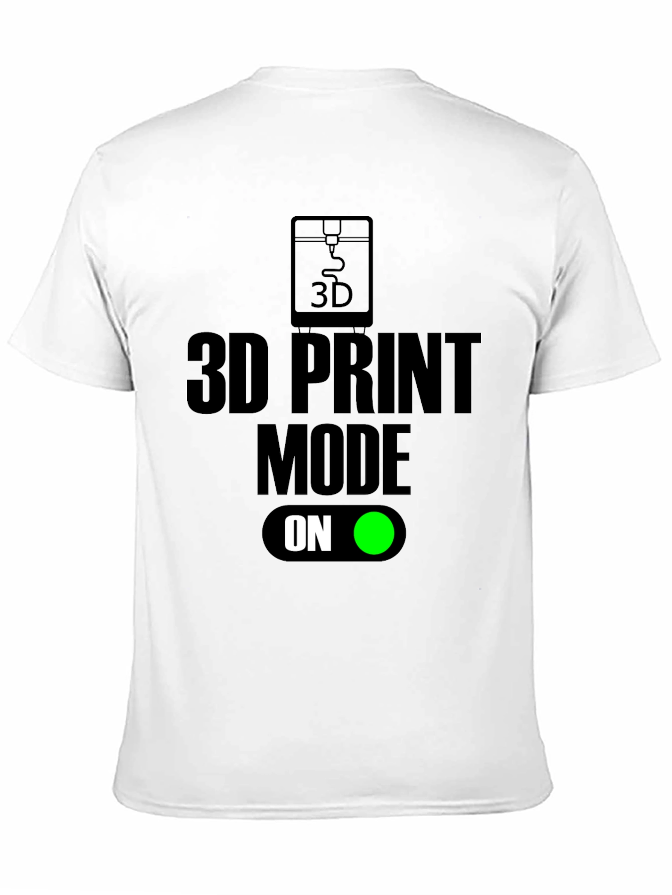 3D Print Mode On Black T-Shirt