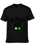 3D Print Mode On Black T-Shirt