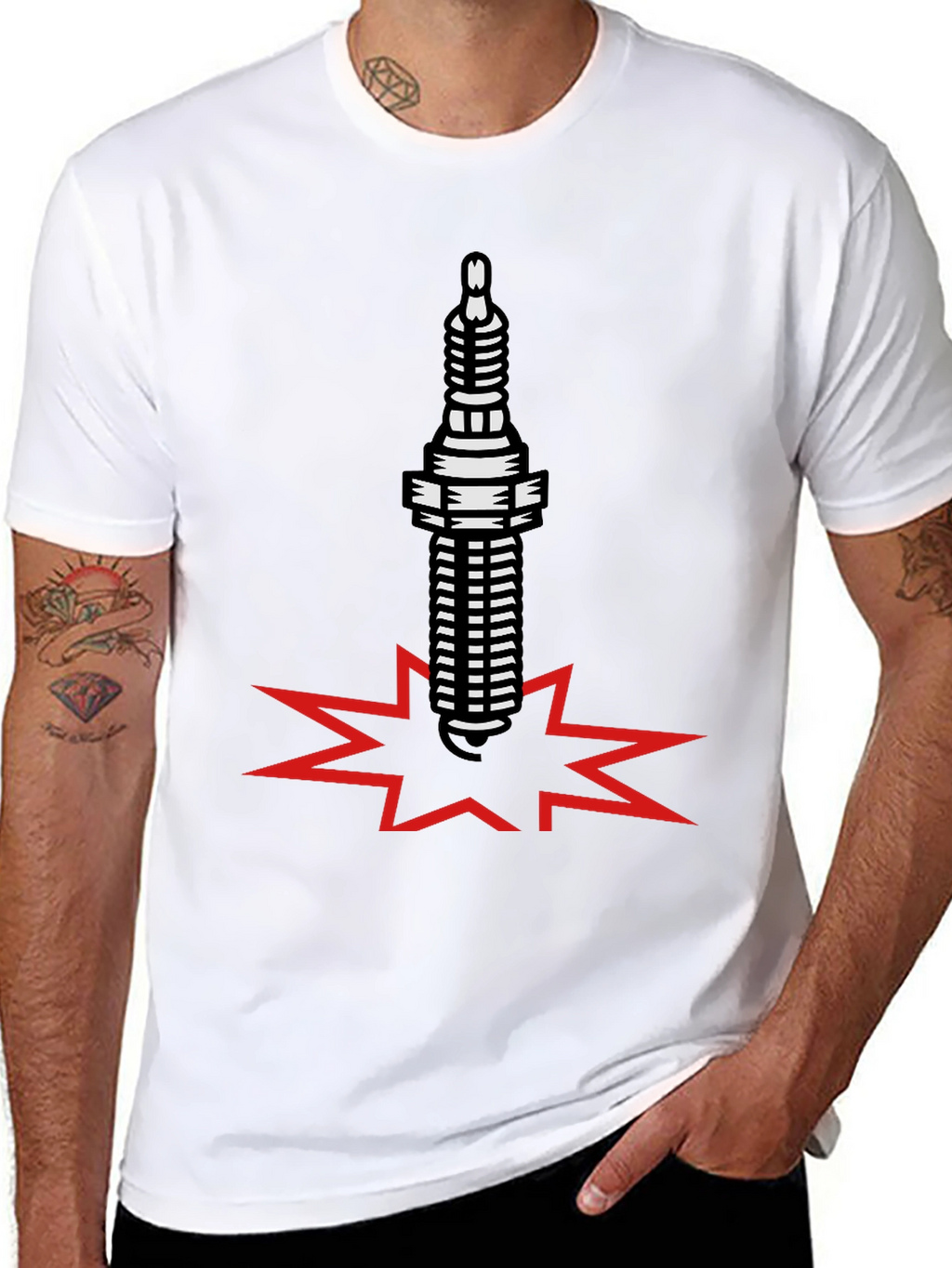 Spark Plug Boom Black T-Shirt
